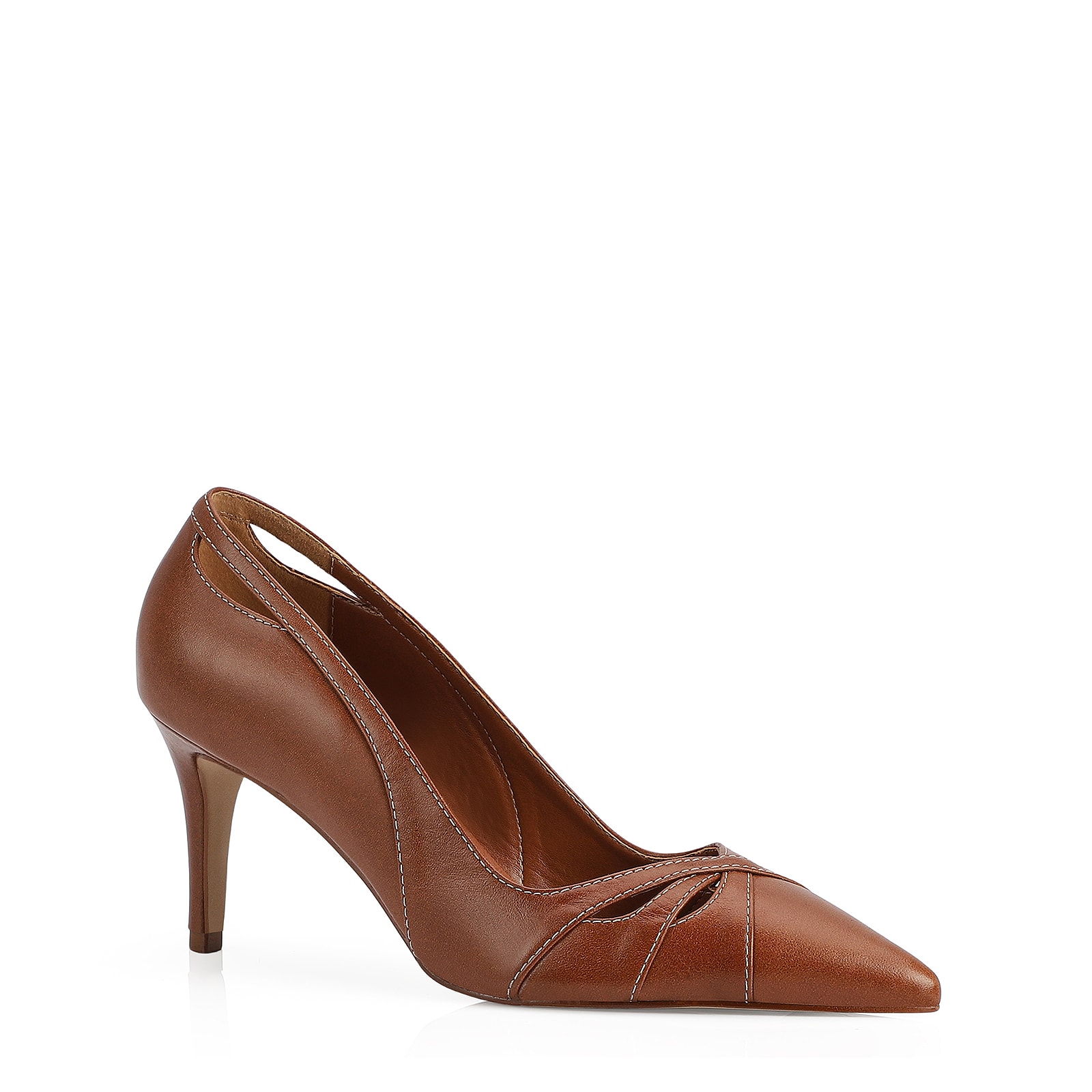 Scarpin Couro Marrom