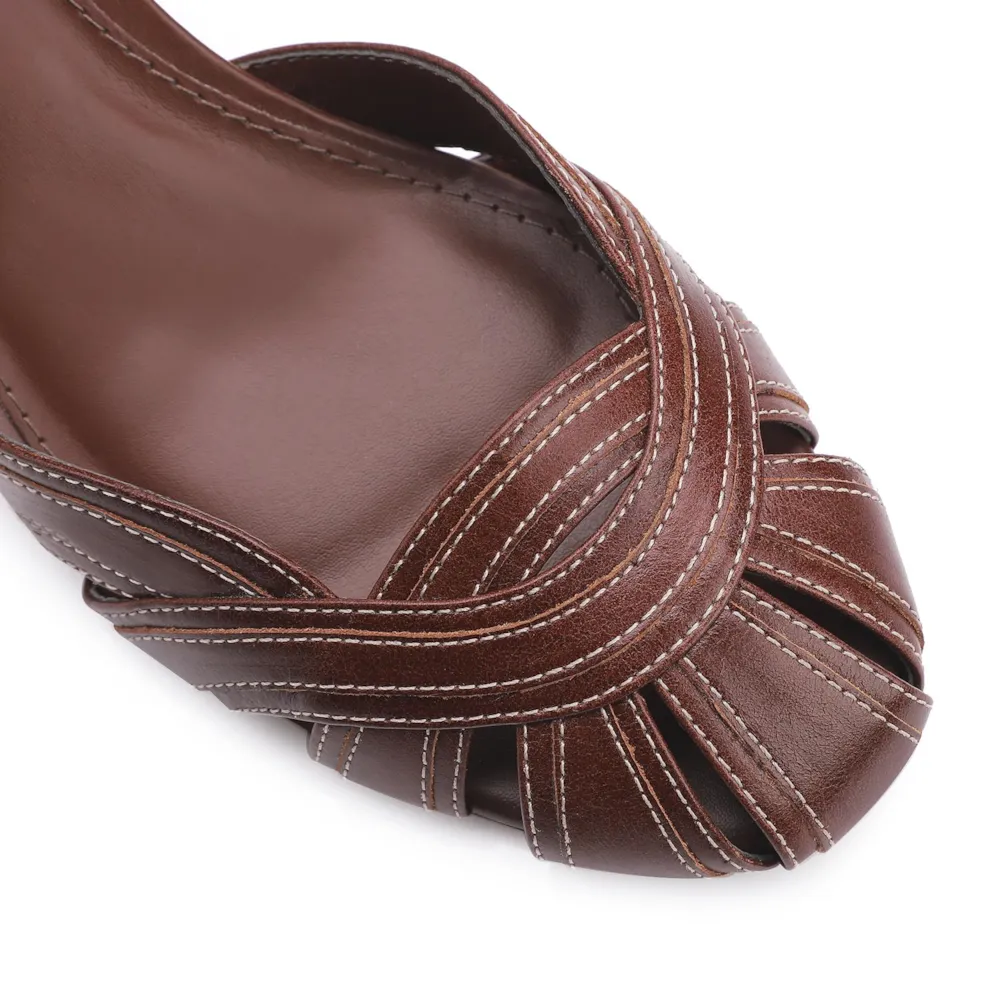 Scarpin Couro Marrom - imagem 6