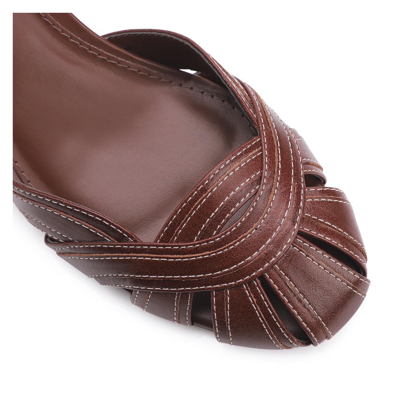 Scarpin Couro Marrom