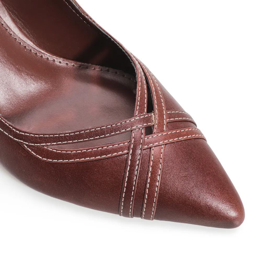 Scarpin Couro Marrom - imagem 6