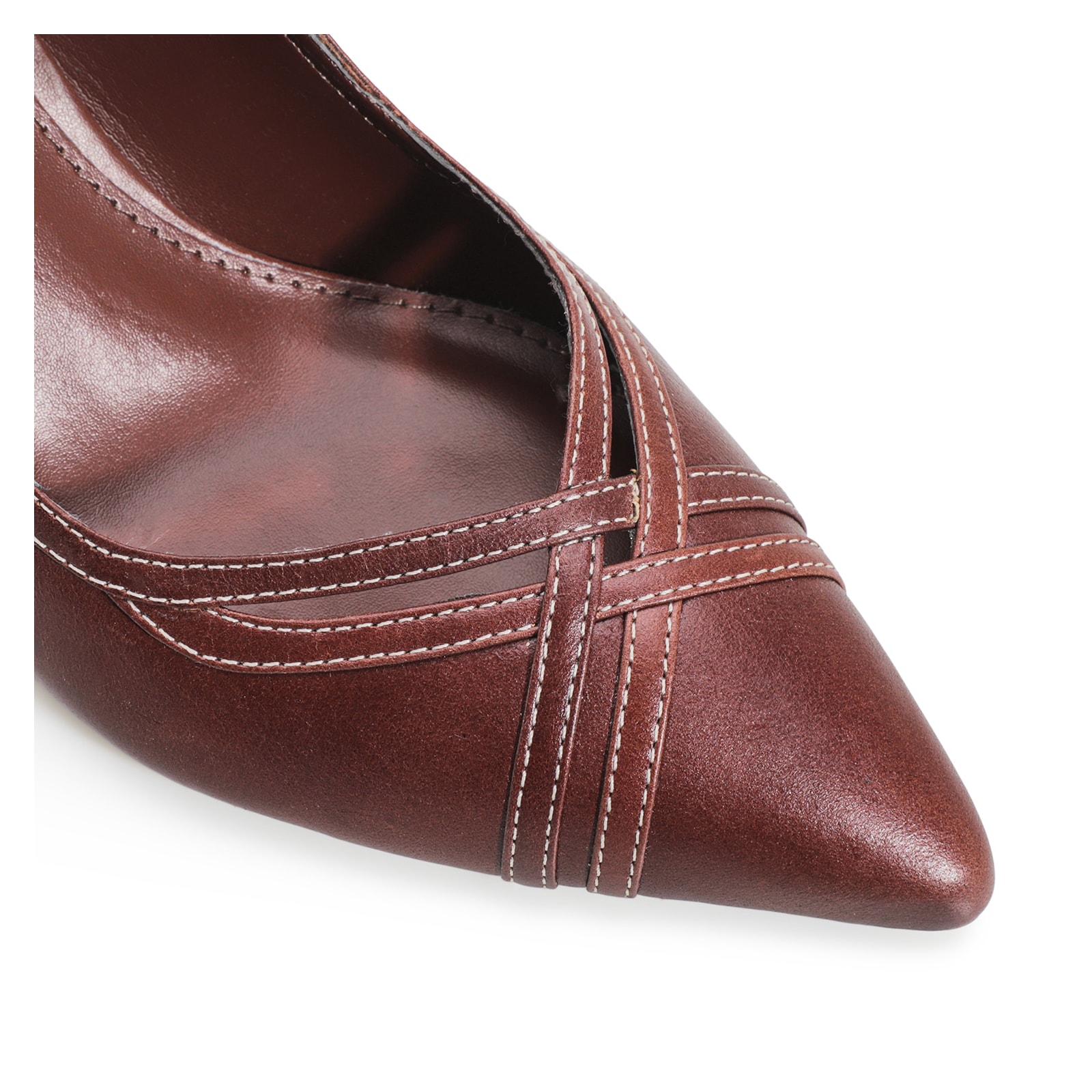 Scarpin Couro Marrom