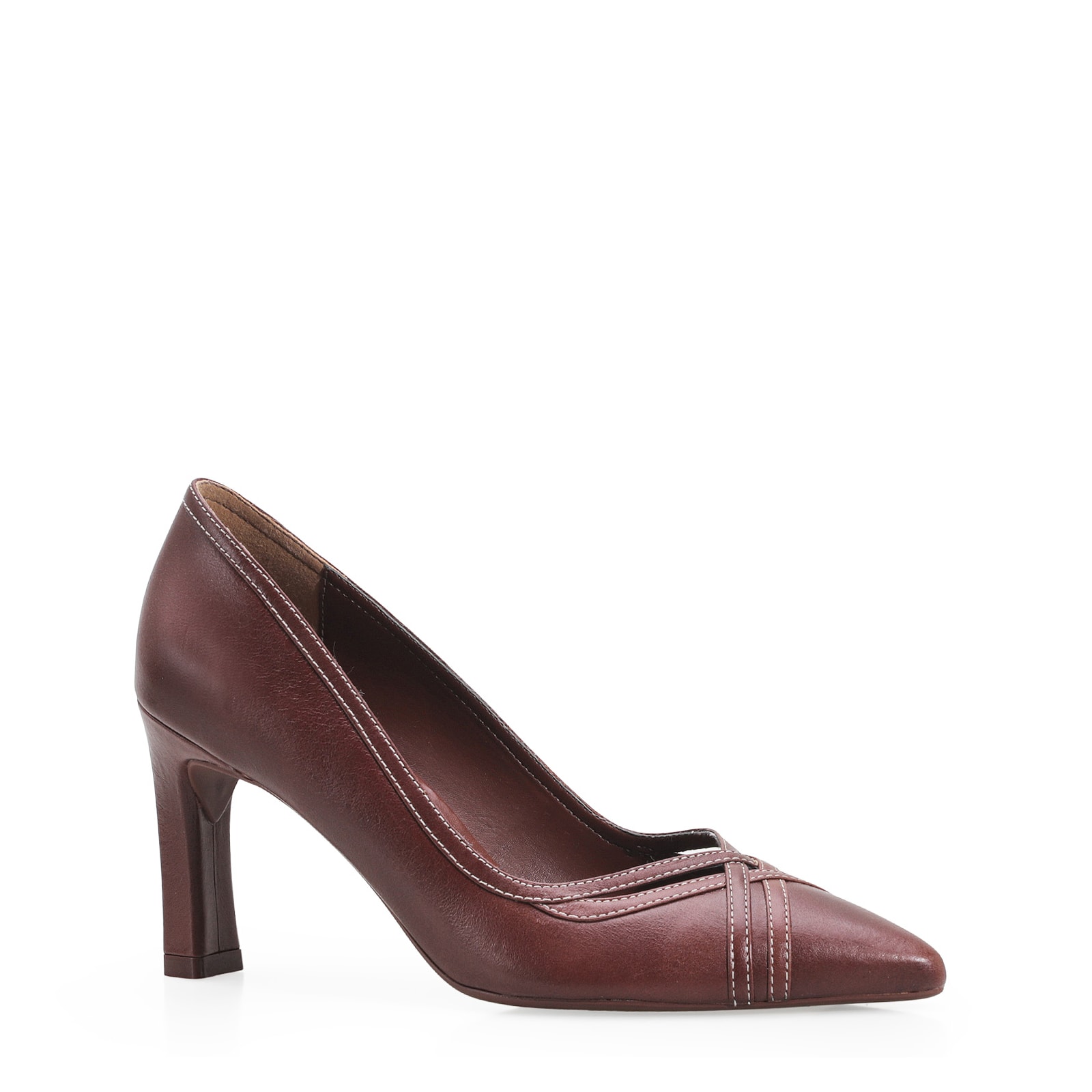 Scarpin Couro Marrom