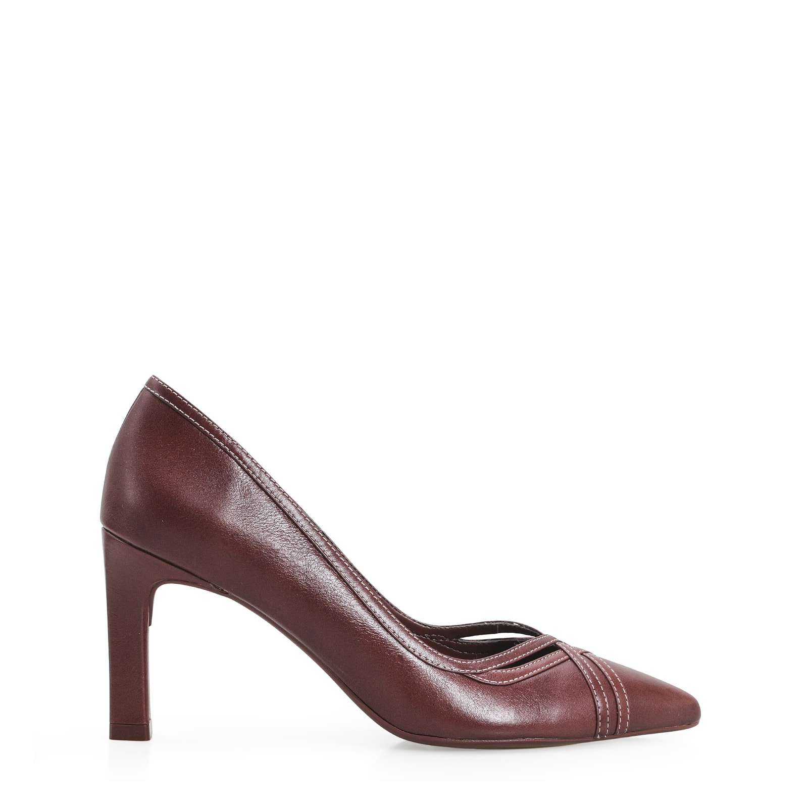 Scarpin Couro Marrom