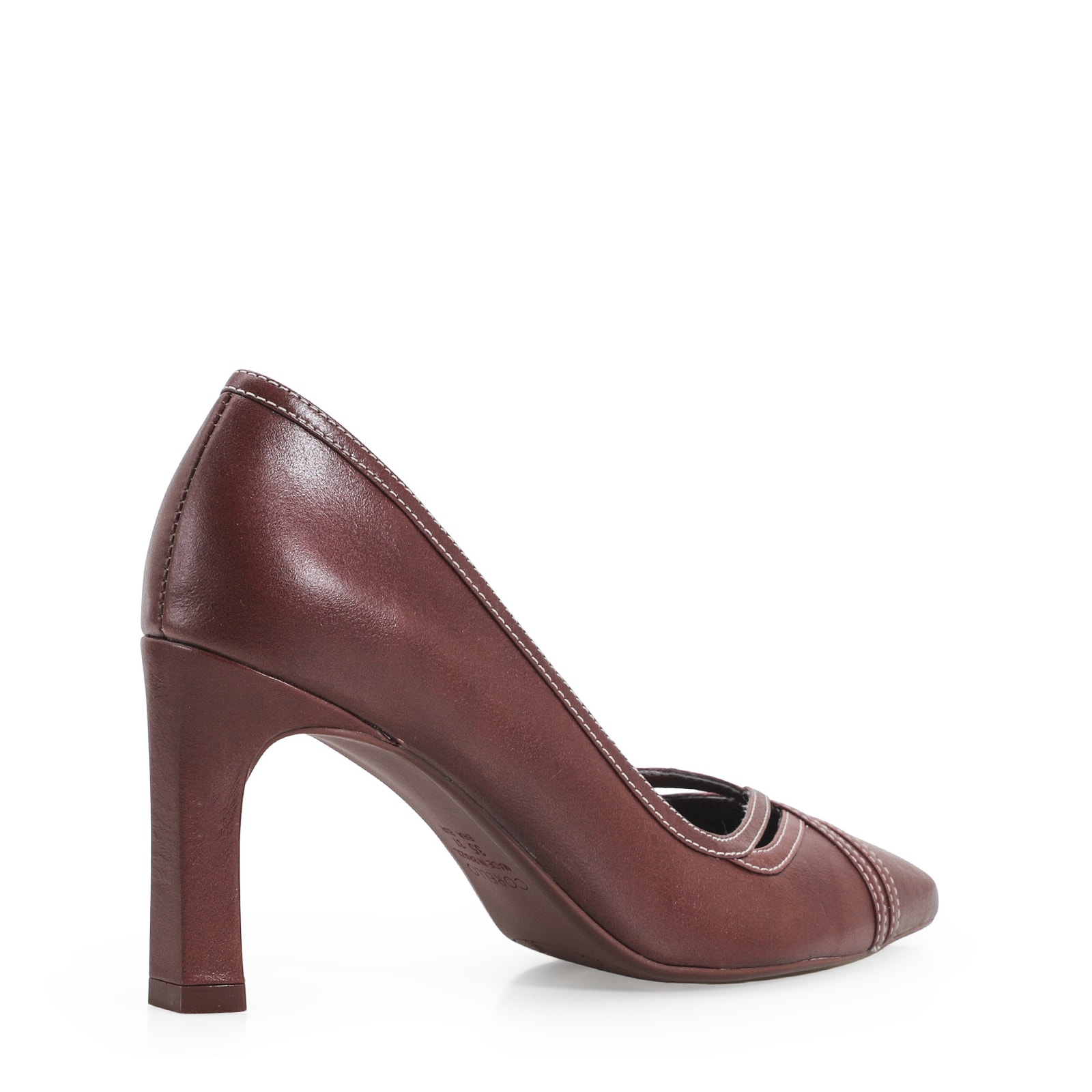 Scarpin Couro Marrom