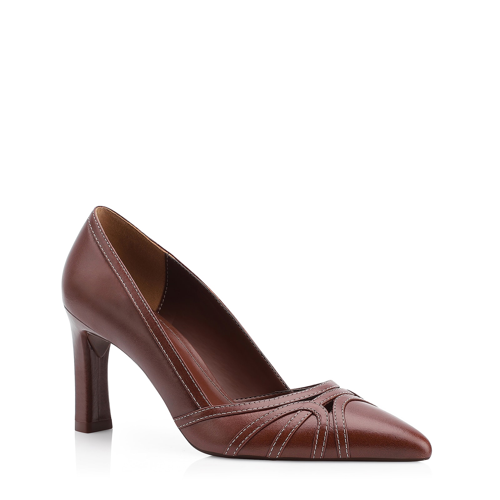 Scarpin Couro Marrom