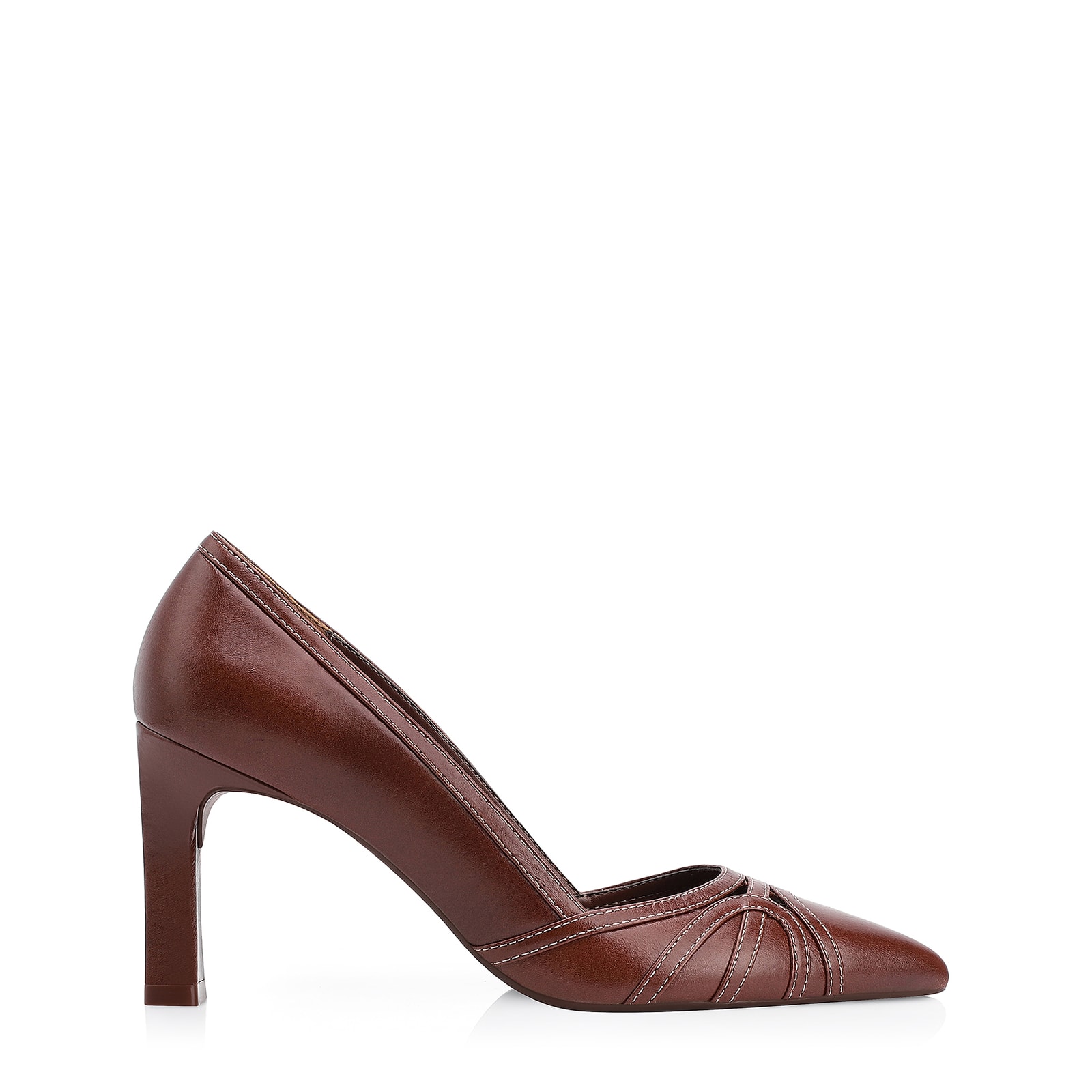 Scarpin Couro Marrom
