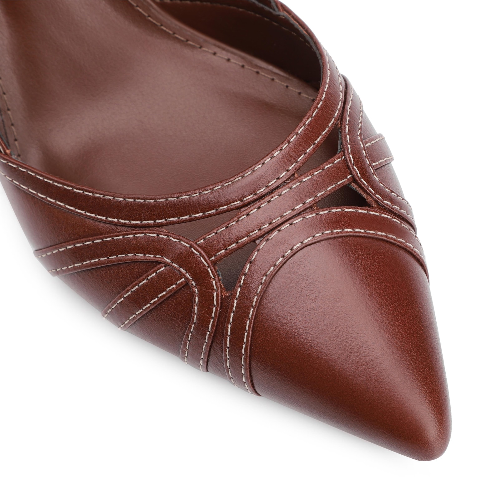 Scarpin Couro Marrom