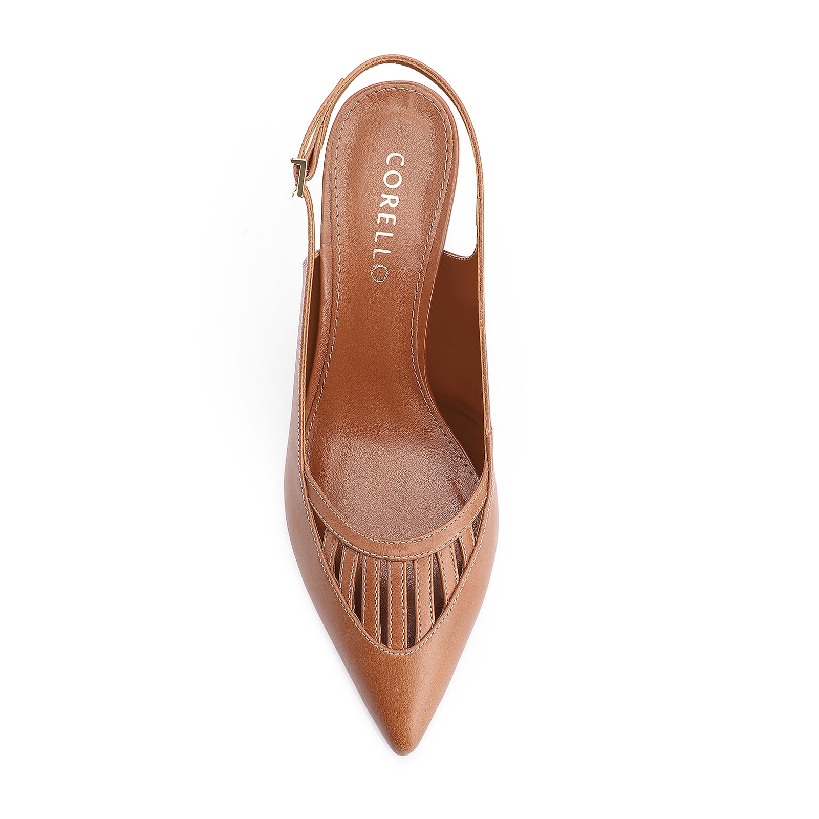 Scarpin Couro Marrom