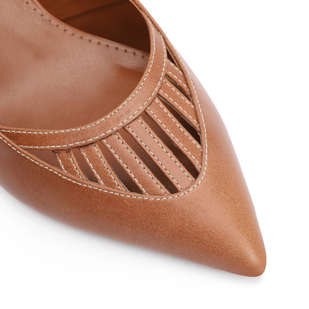 Scarpin Couro Marrom - imagem 6