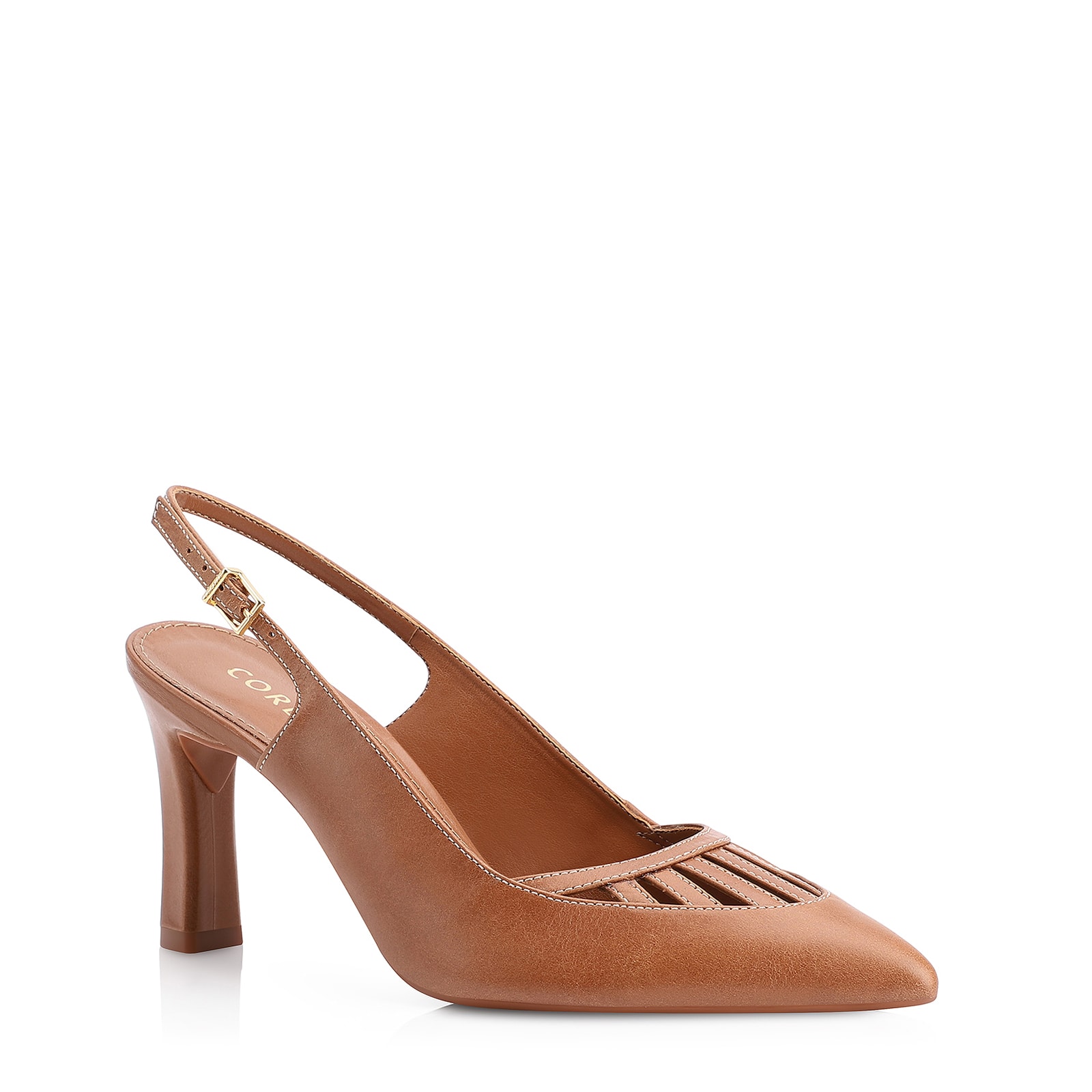 Scarpin Couro Marrom