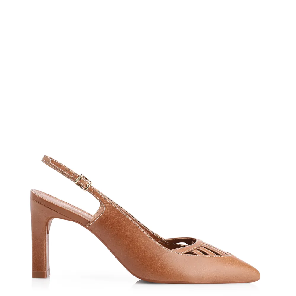 Scarpin Couro Marrom - imagem 2