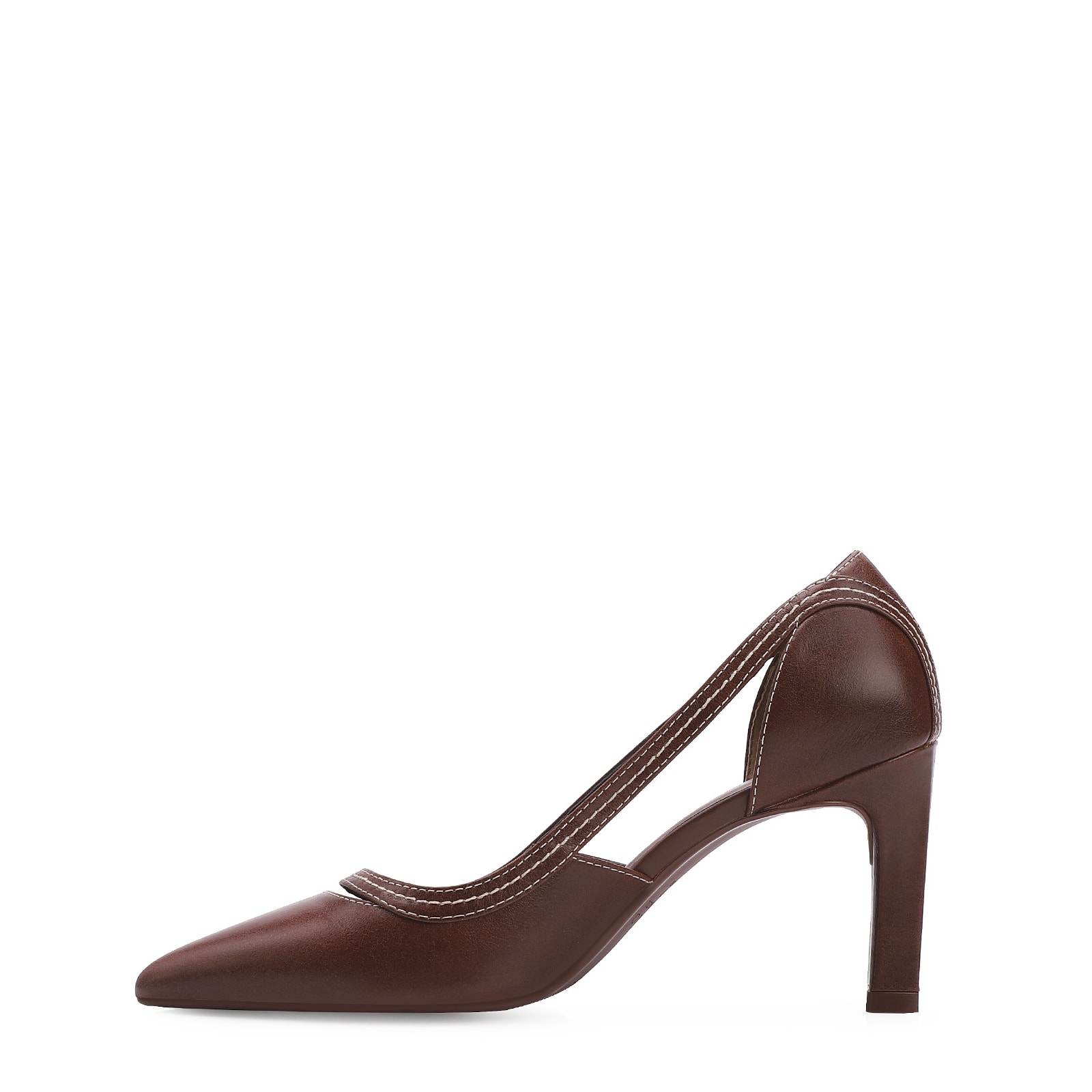 Scarpin Couro Marrom