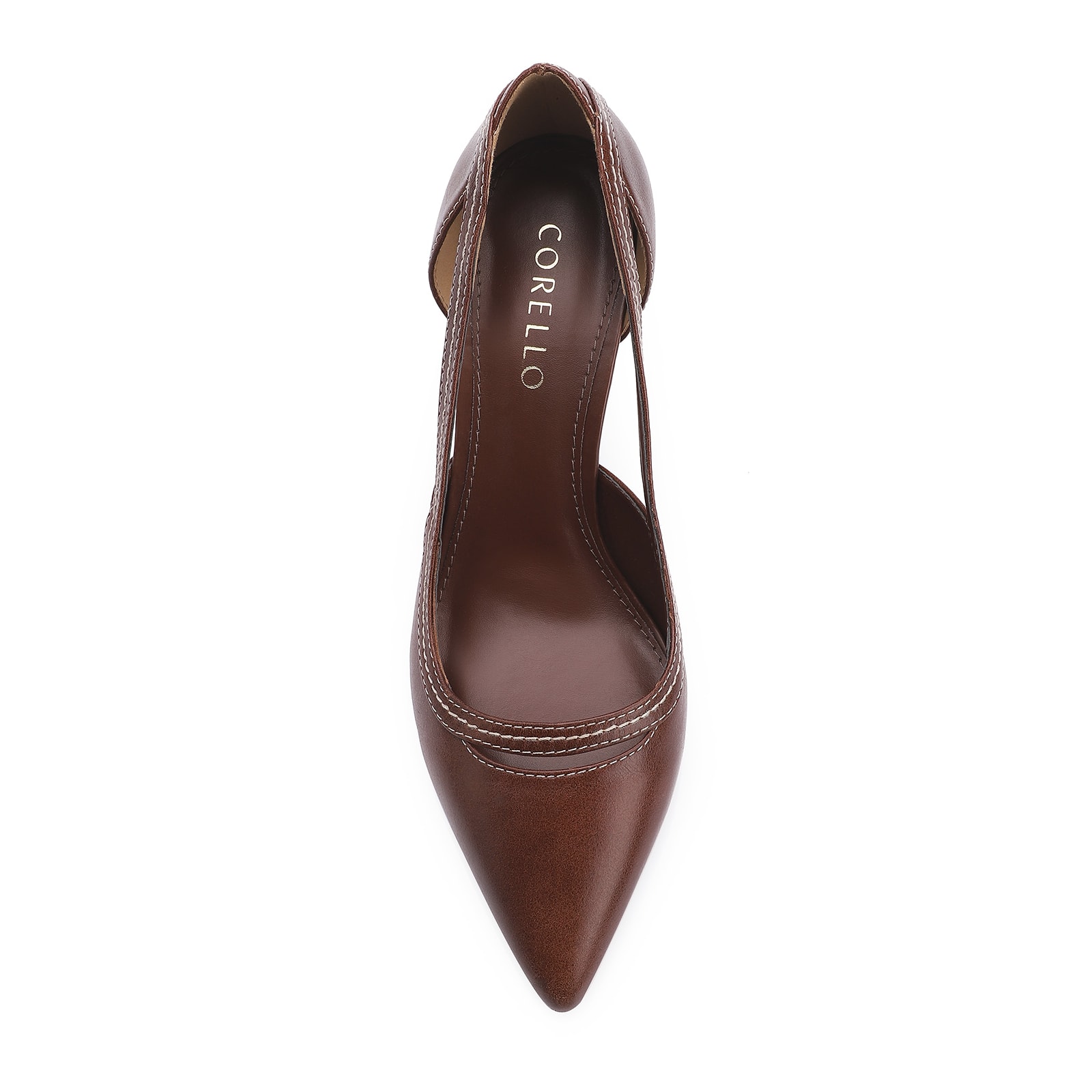 Scarpin Couro Marrom
