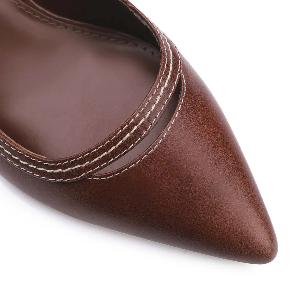 Scarpin Couro Marrom - imagem 6