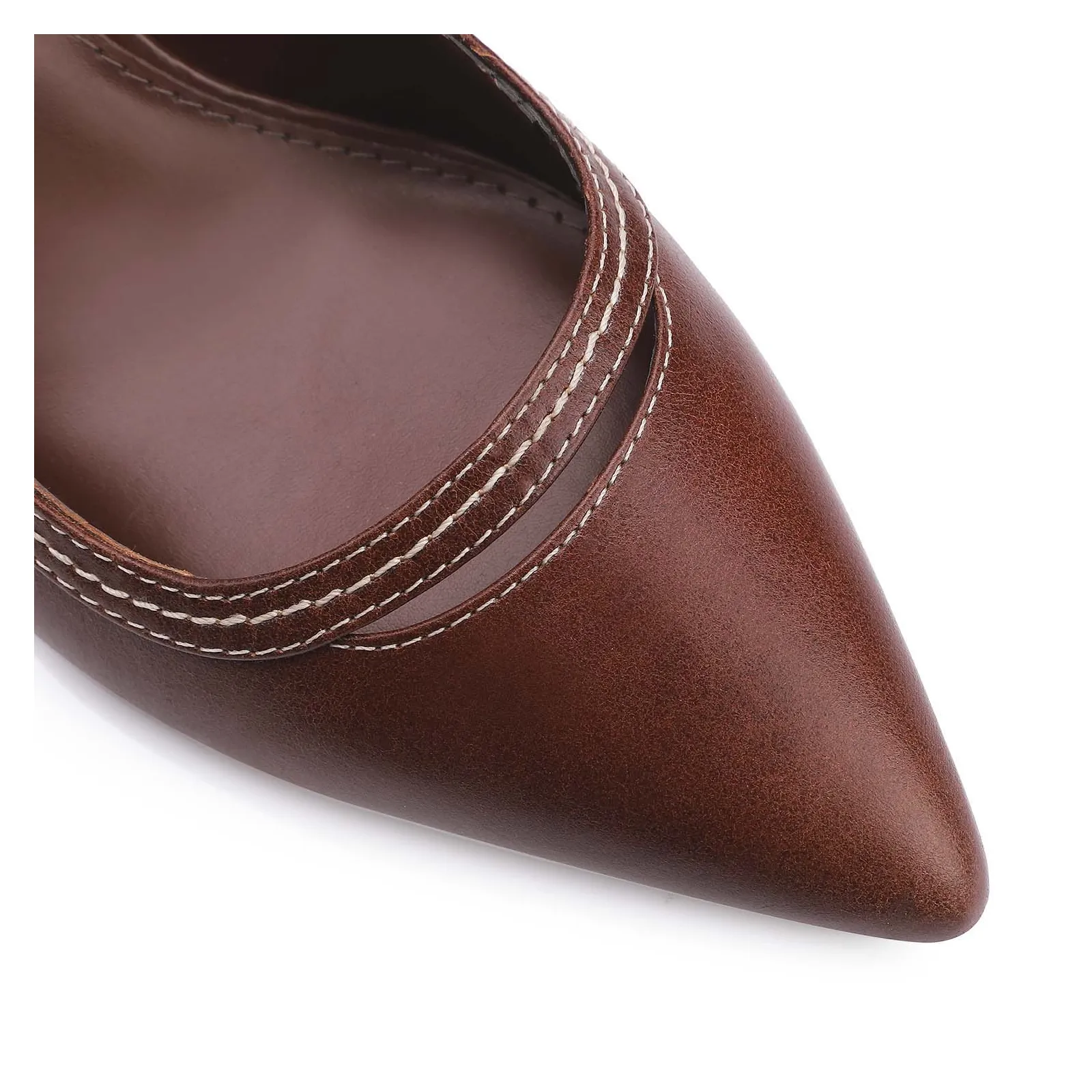 Scarpin Couro Marrom