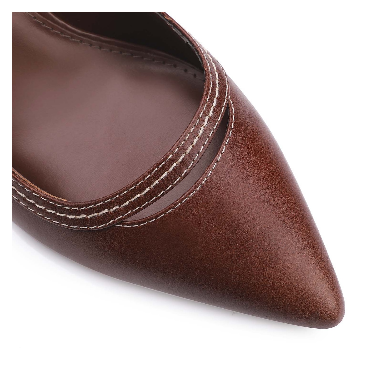 Scarpin Couro Marrom