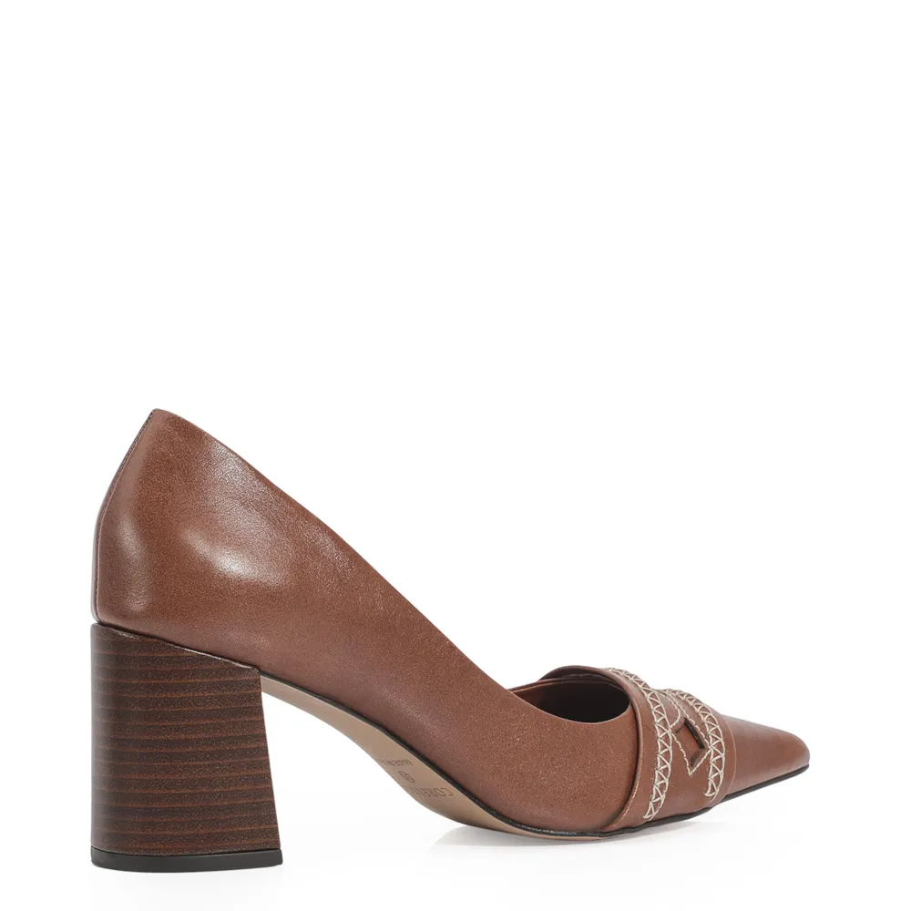 Scarpin Couro Marrom - imagem 3