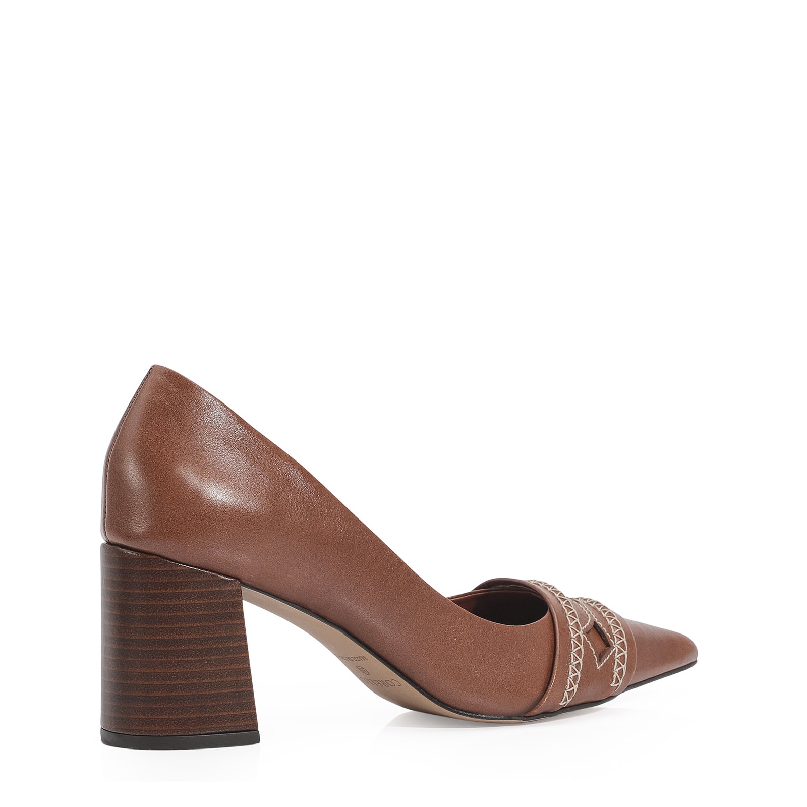 Scarpin Couro Marrom