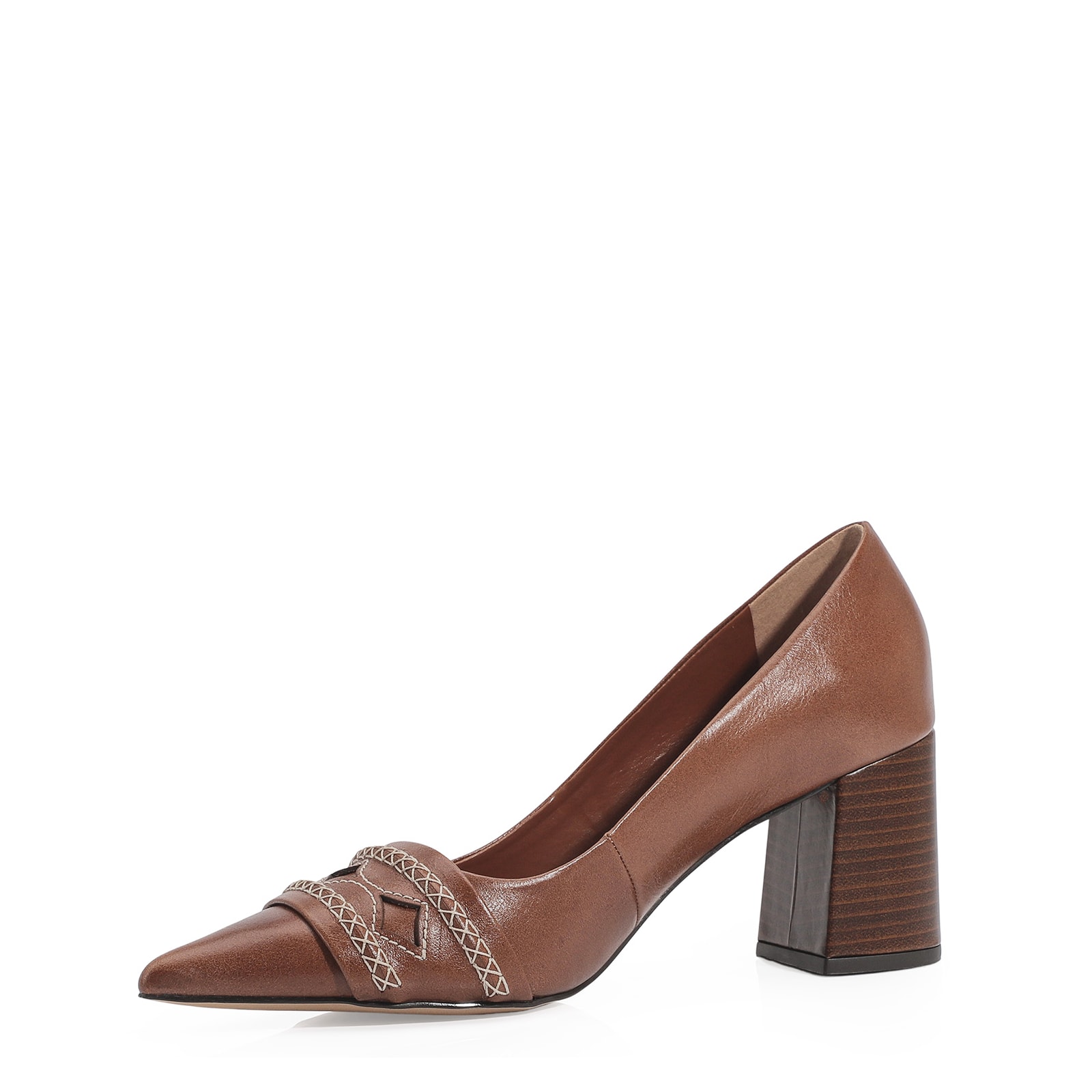 Scarpin Couro Marrom