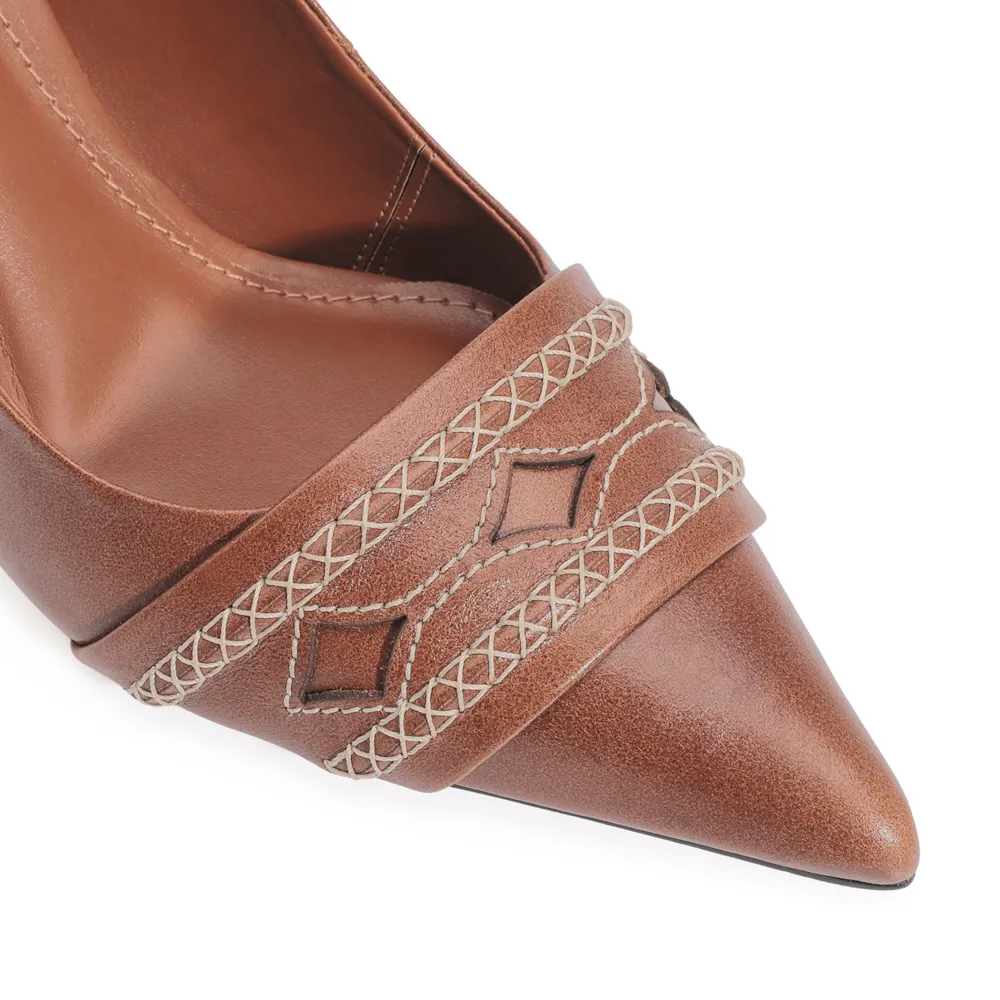 Scarpin Couro Marrom - imagem 6