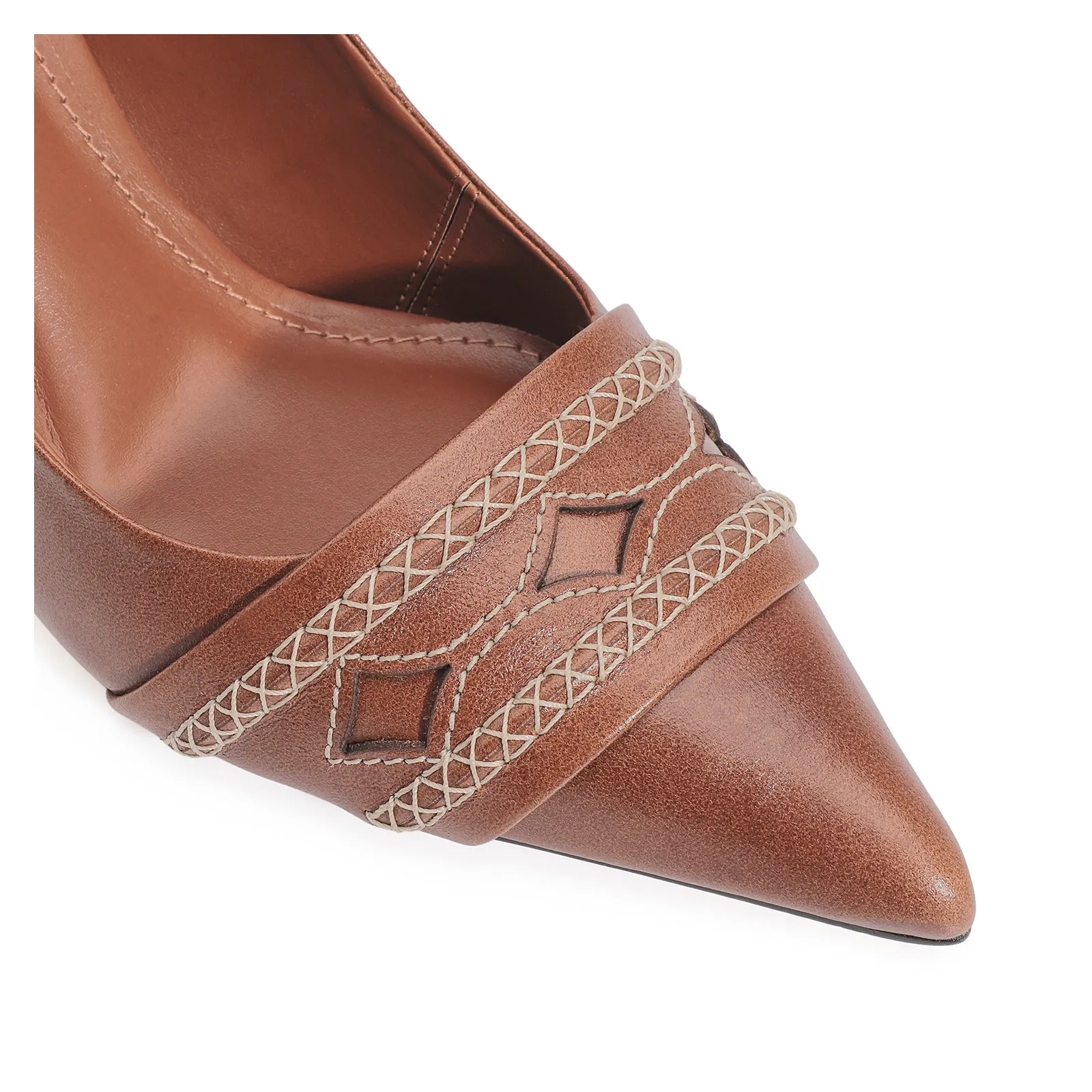 Scarpin Couro Marrom