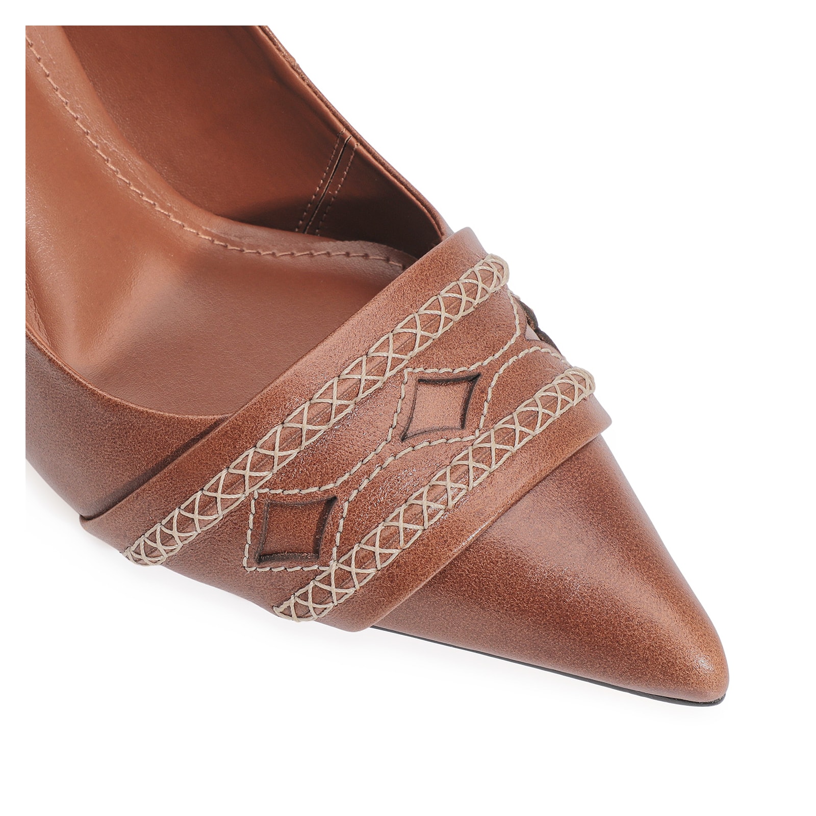 Scarpin Couro Marrom