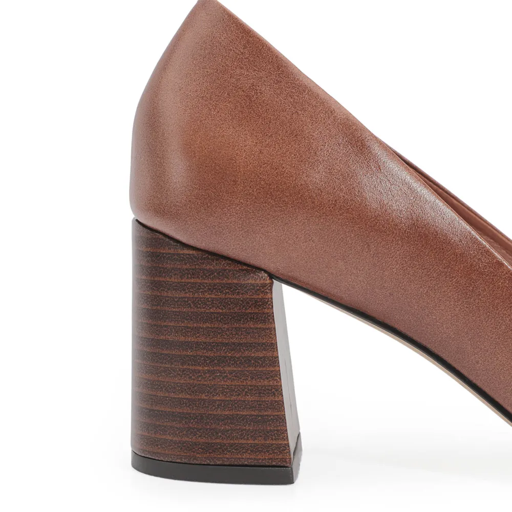 Scarpin Couro Marrom - imagem 7