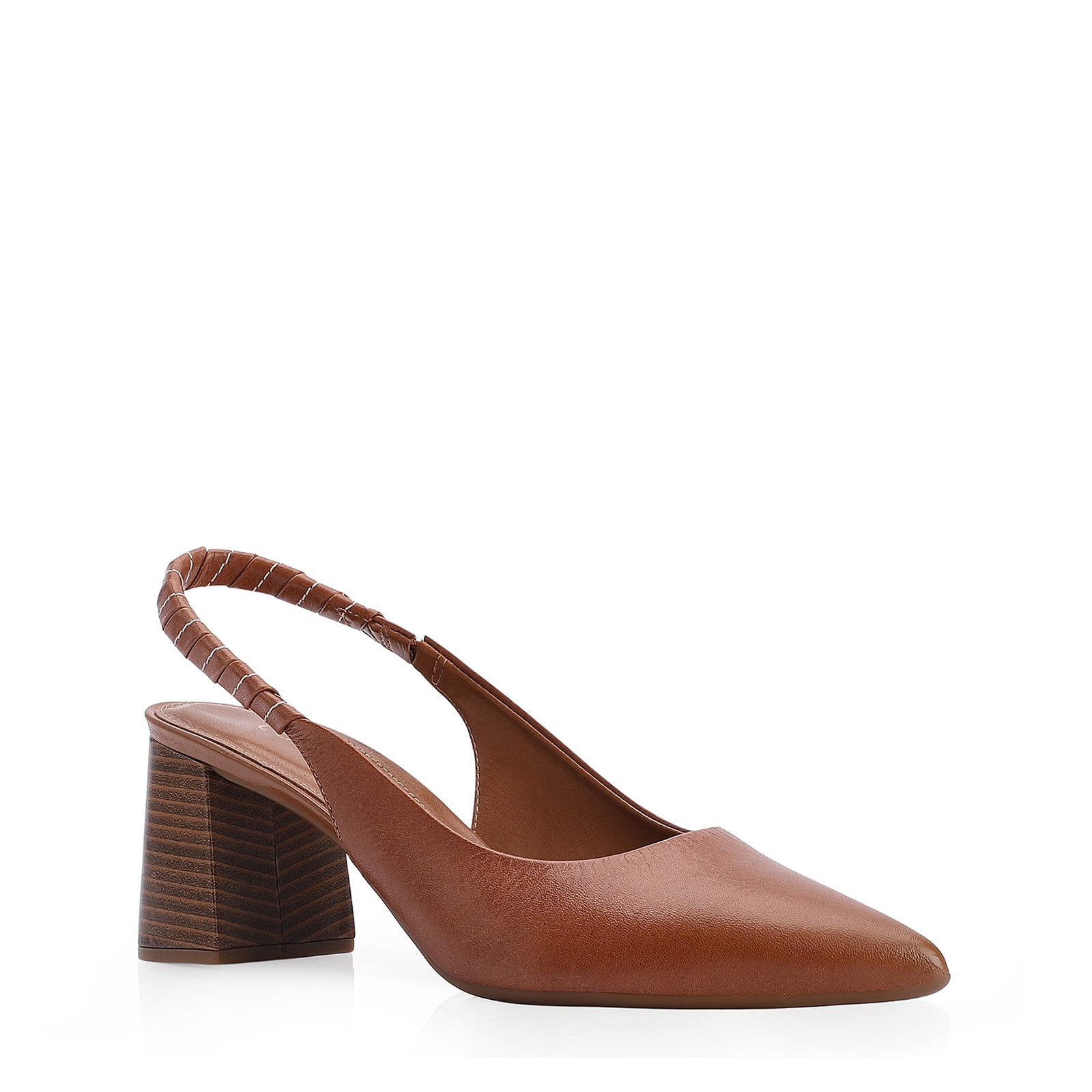 Scarpin Couro Marrom