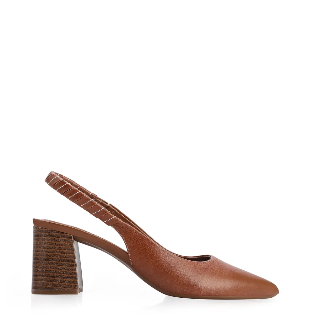 Scarpin Couro Marrom - imagem 2