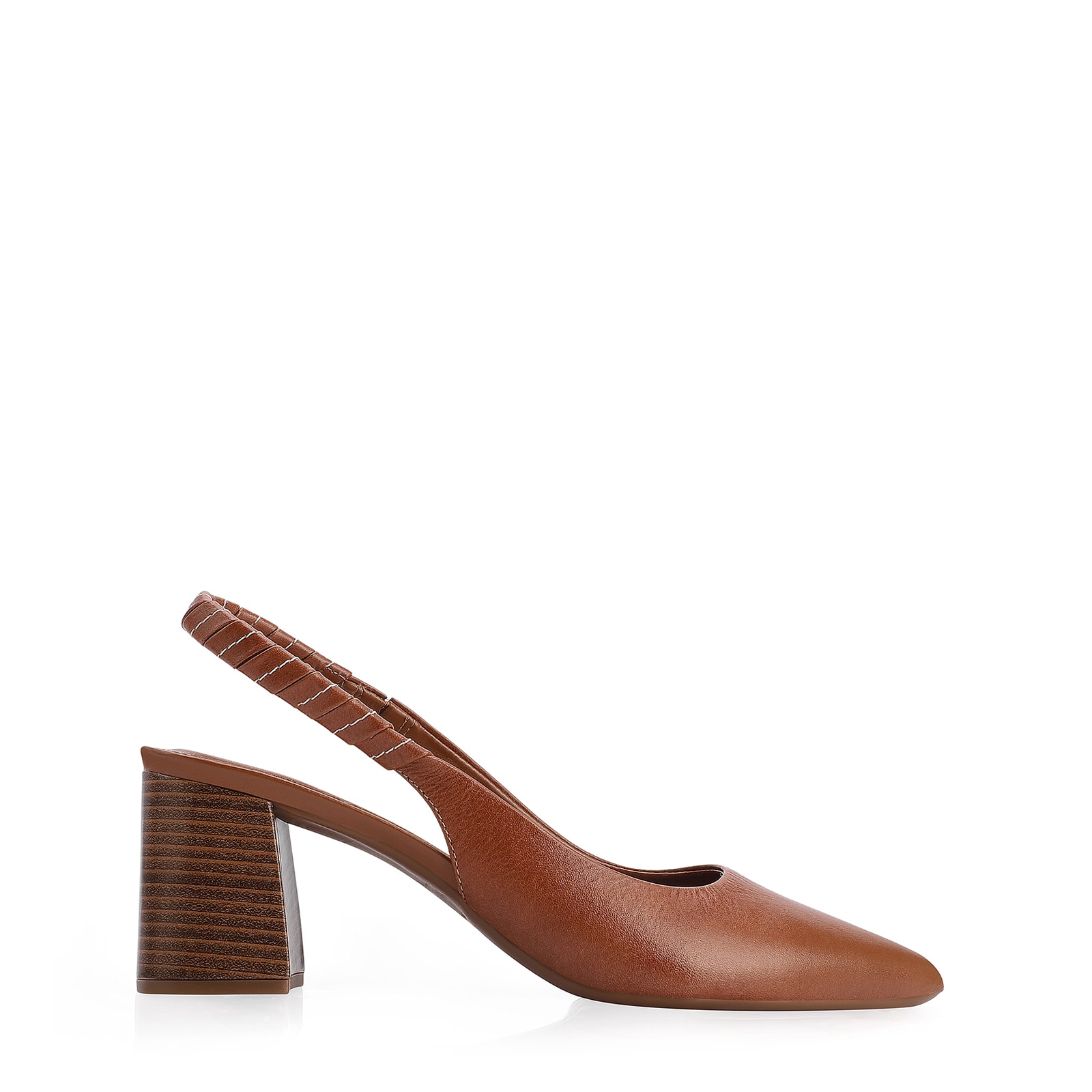 Scarpin Couro Marrom