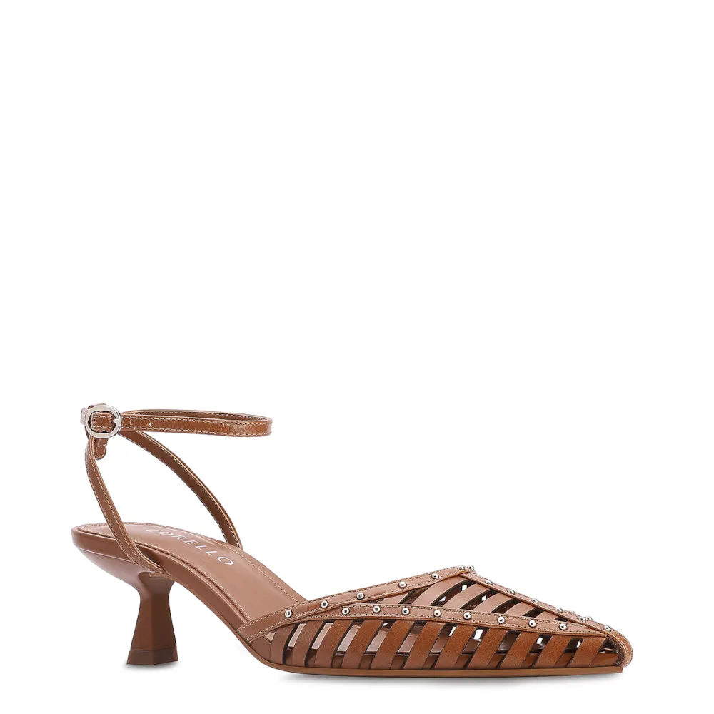 Scarpin Couro Marrom
