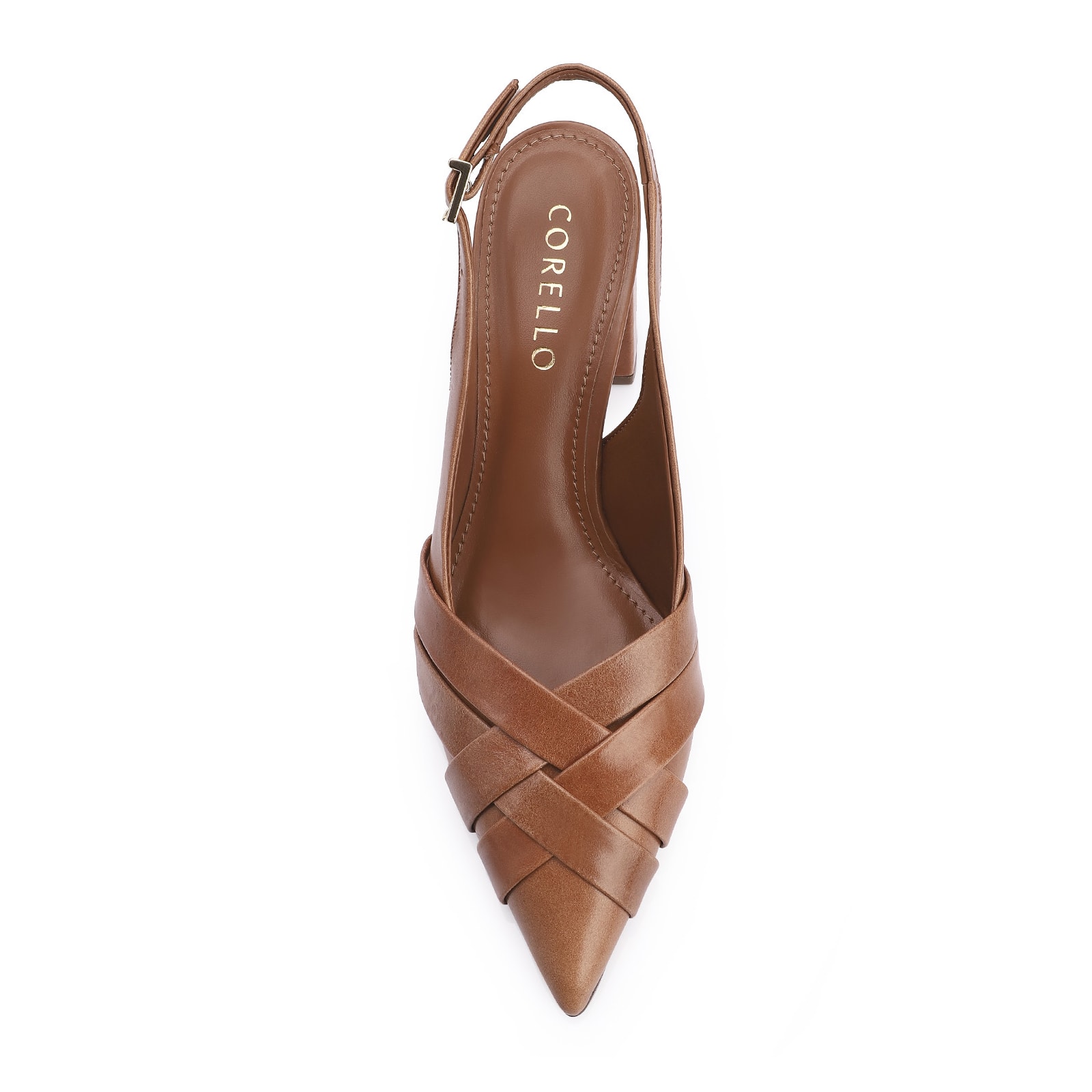 Scarpin Couro Marrom