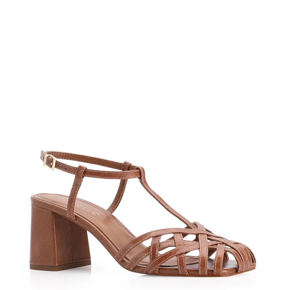 Scarpin Couro Marrom