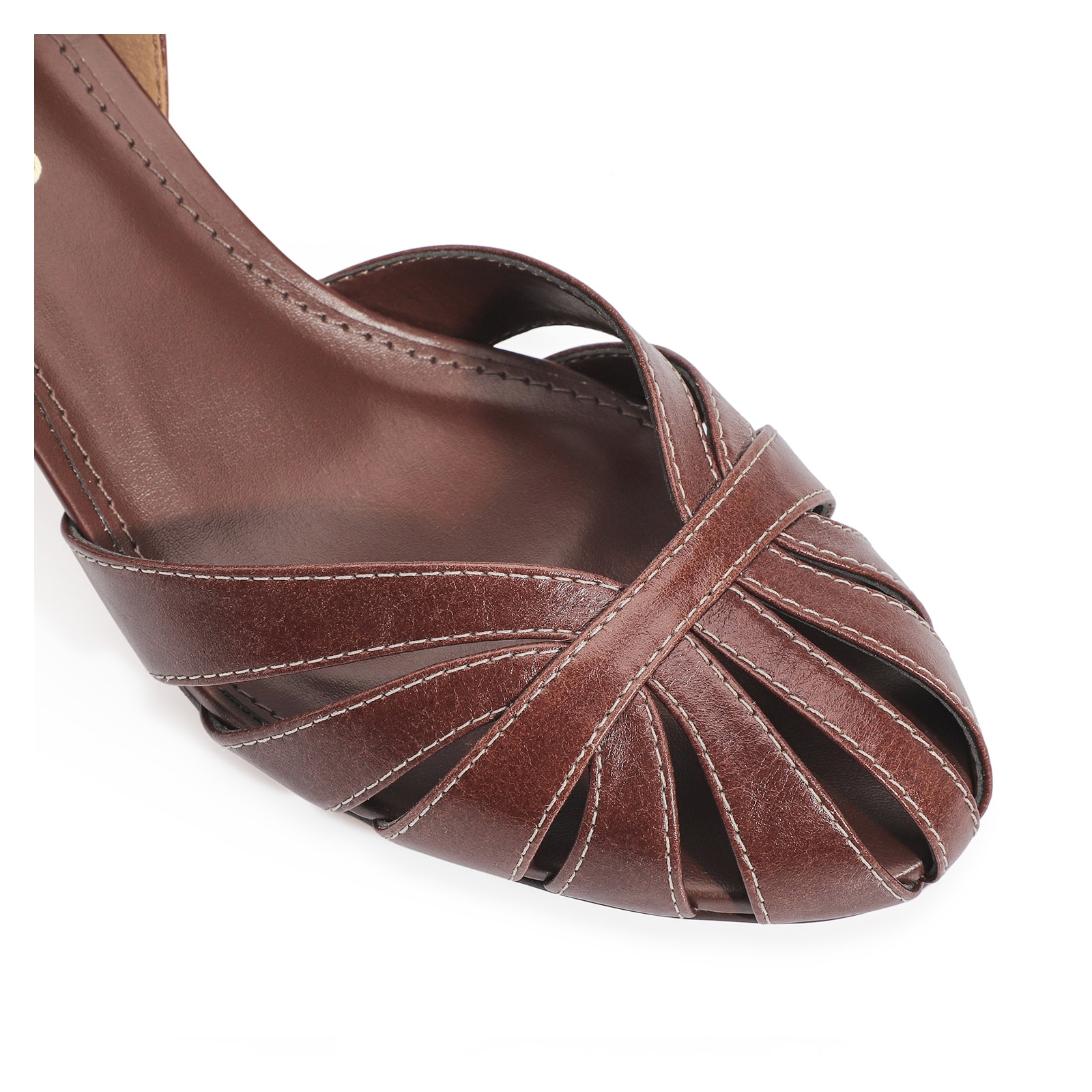 Scarpin Couro Marrom