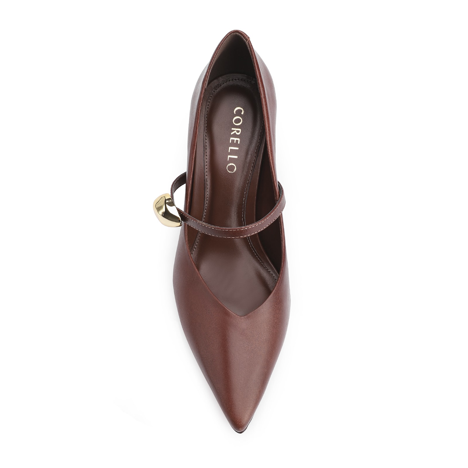 Scarpin Couro Marrom