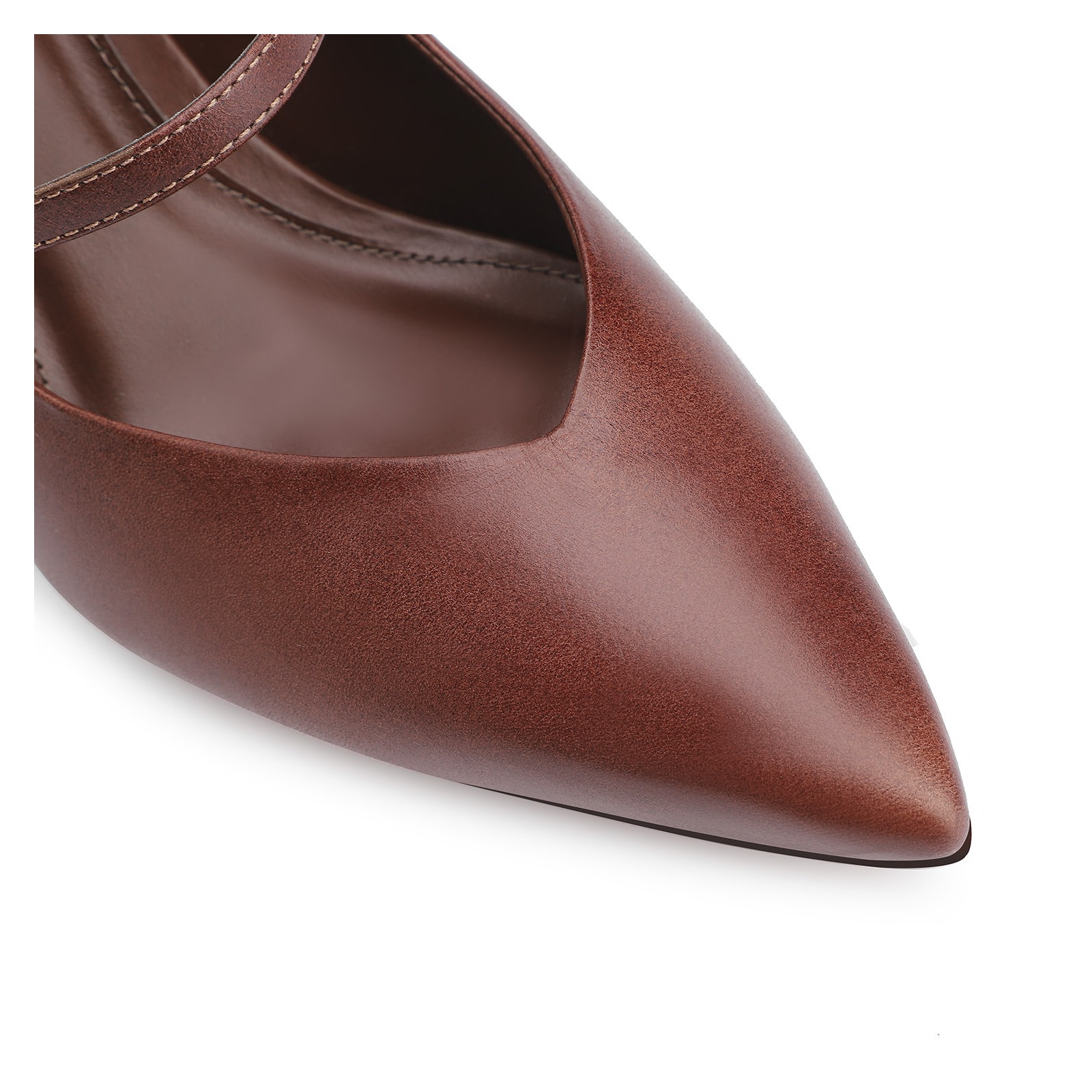 Scarpin Couro Marrom