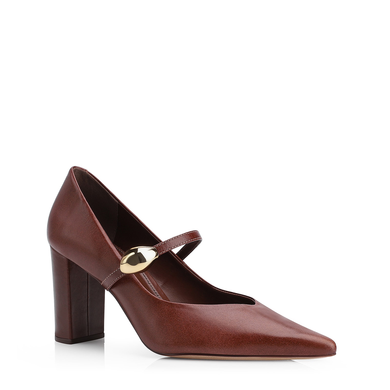 Scarpin Couro Marrom