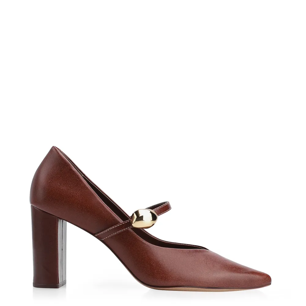 Scarpin Couro Marrom - imagem 2