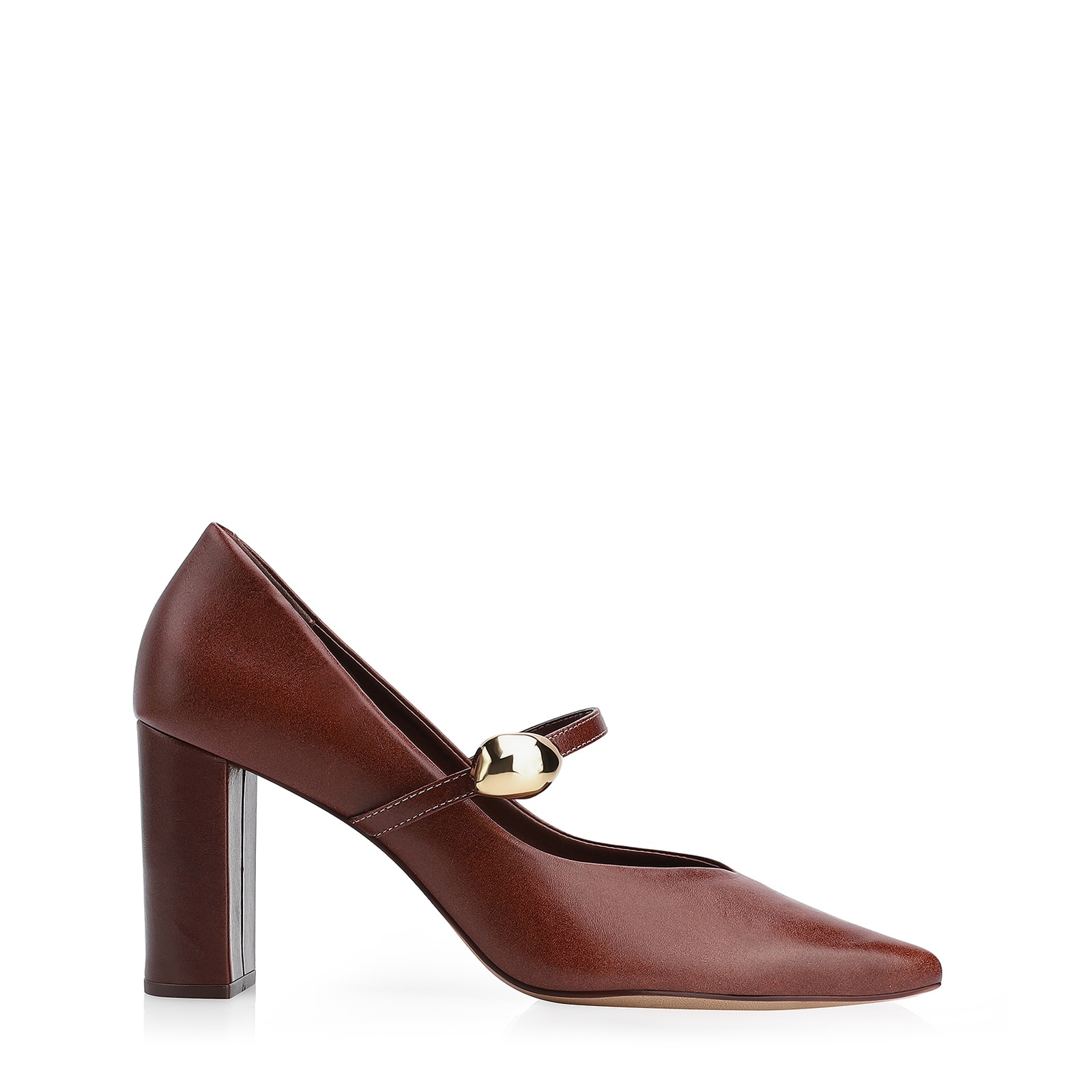 Scarpin Couro Marrom