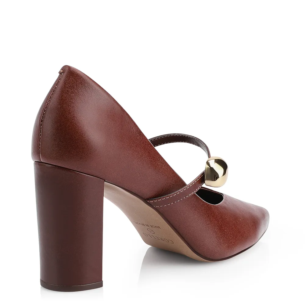 Scarpin Couro Marrom - imagem 3