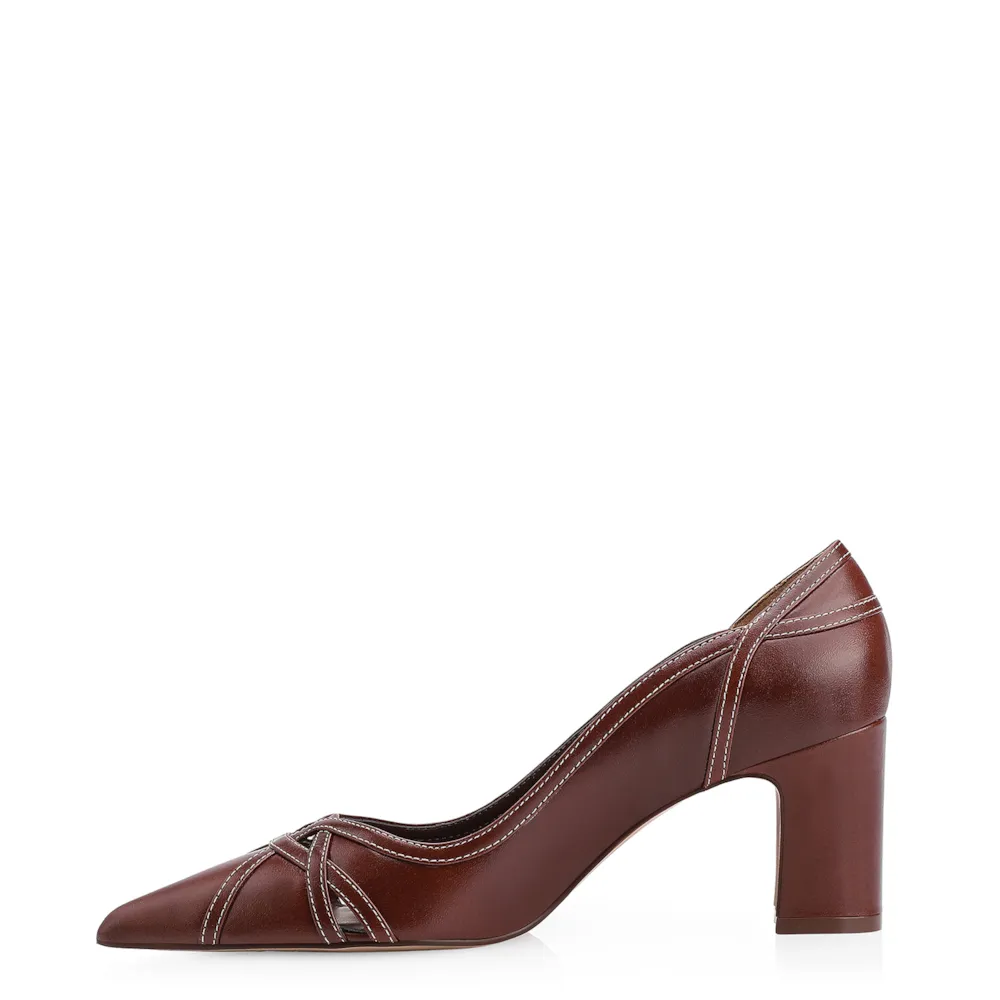 Scarpin Couro Marrom - imagem 4
