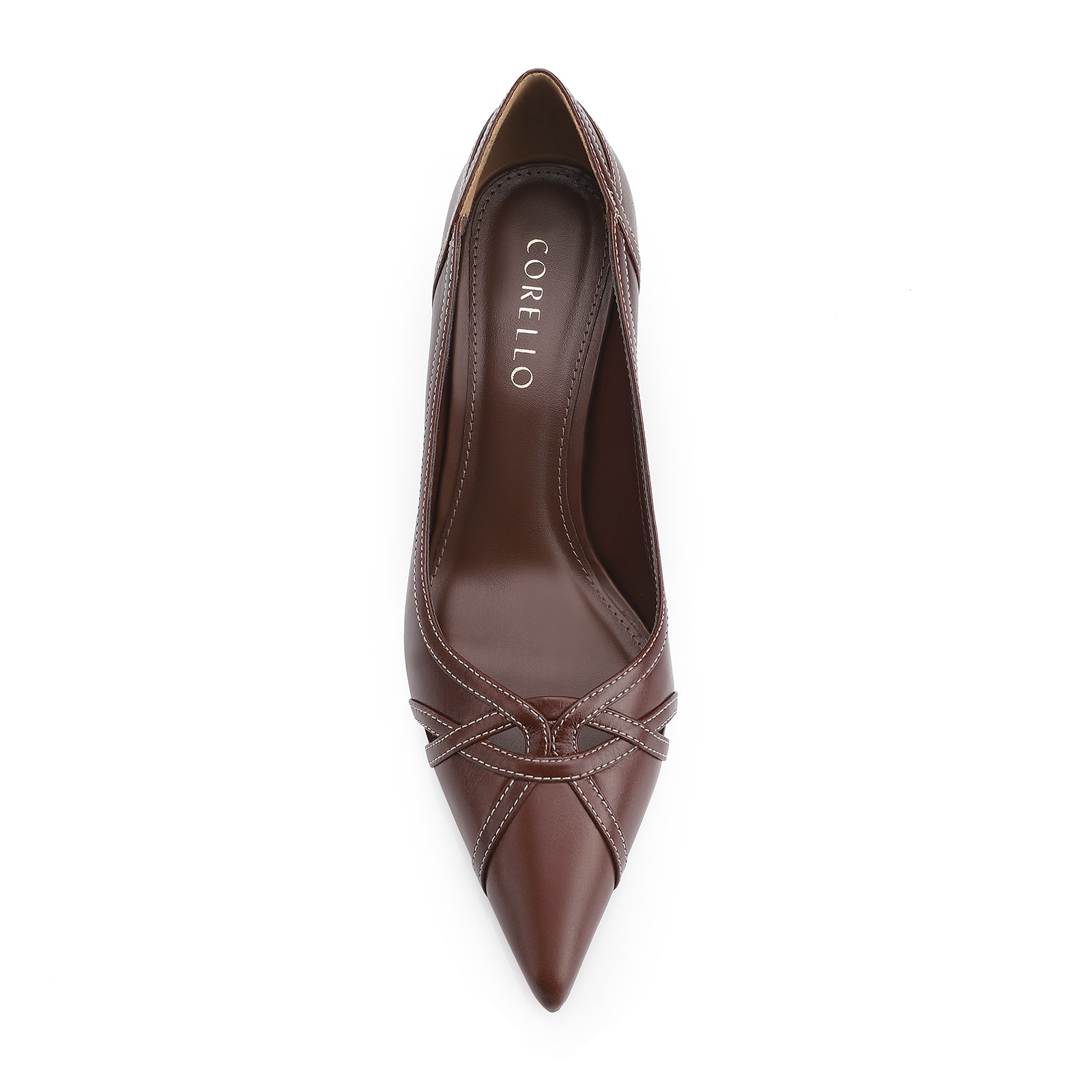 Scarpin Couro Marrom