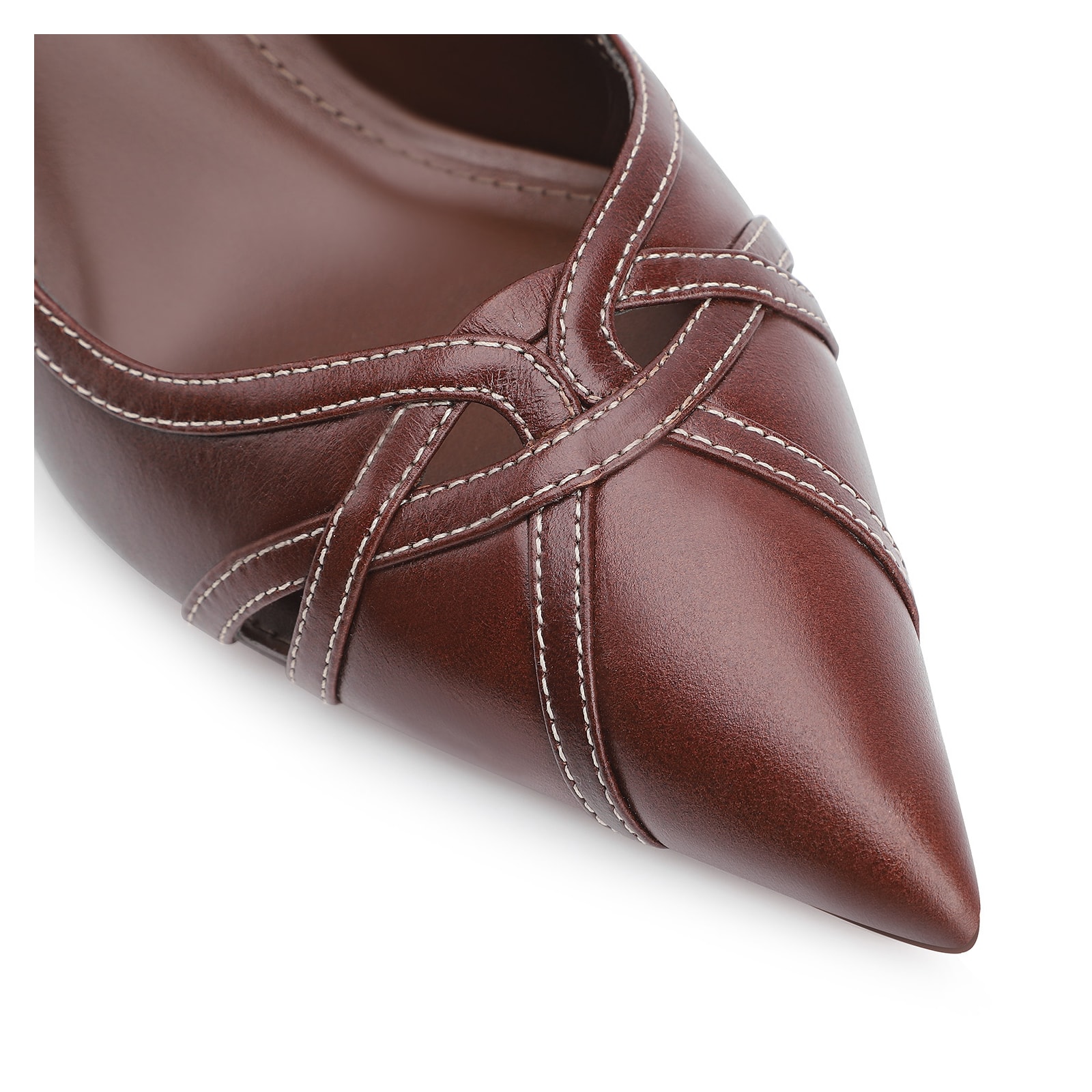 Scarpin Couro Marrom