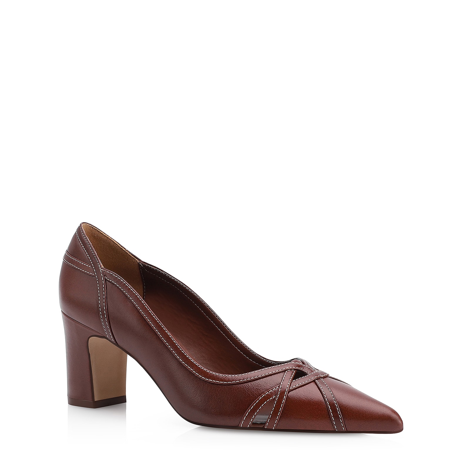 Scarpin Couro Marrom