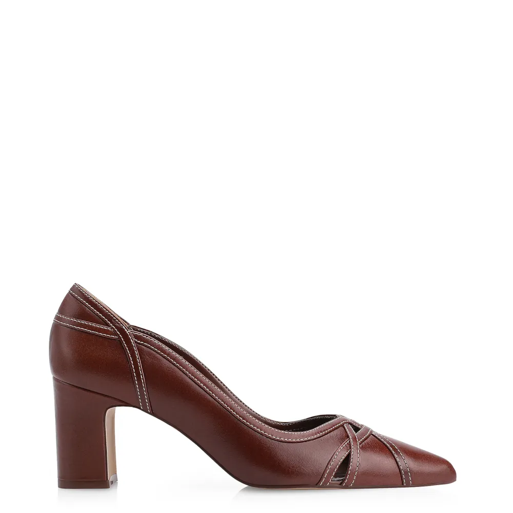 Scarpin Couro Marrom - imagem 2