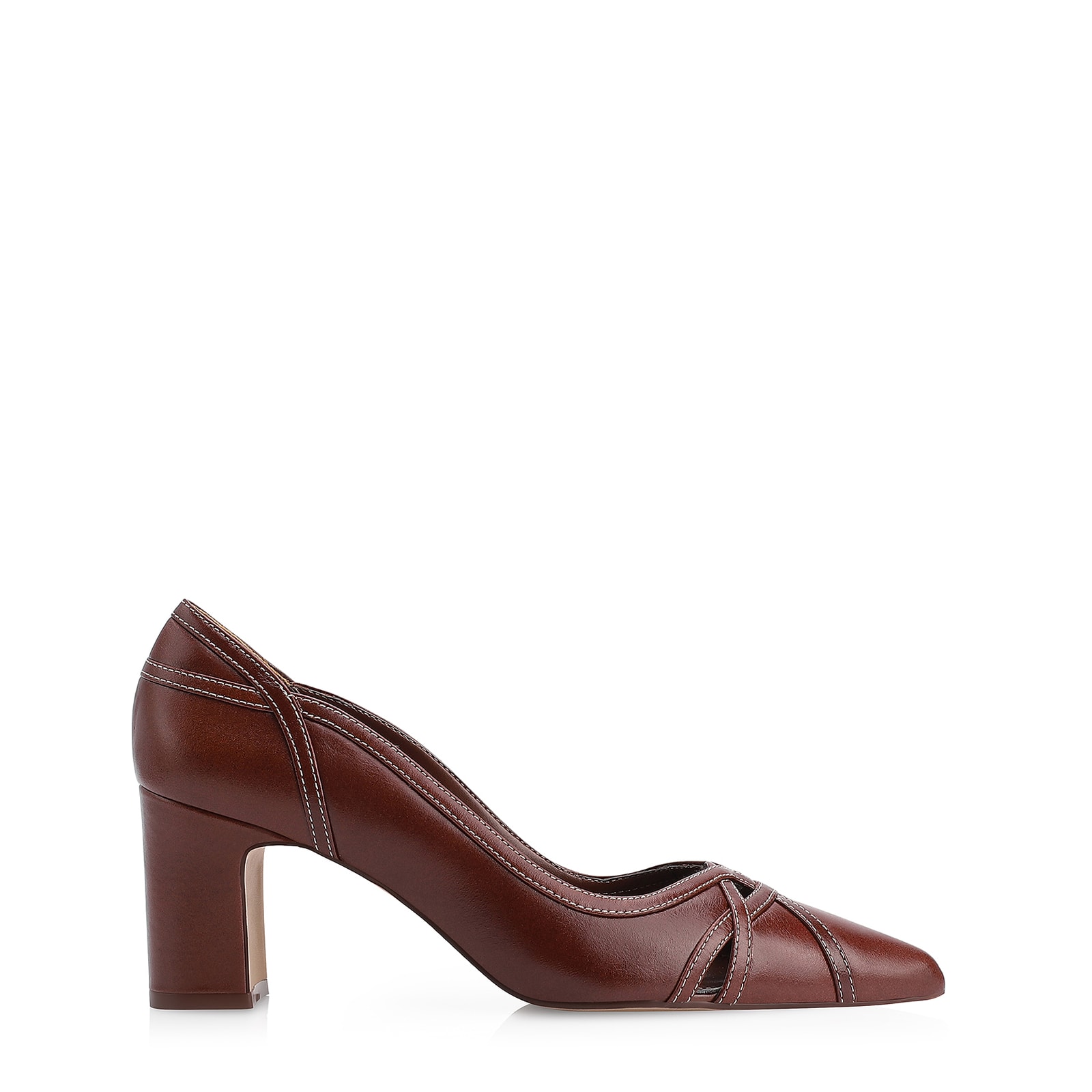 Scarpin Couro Marrom
