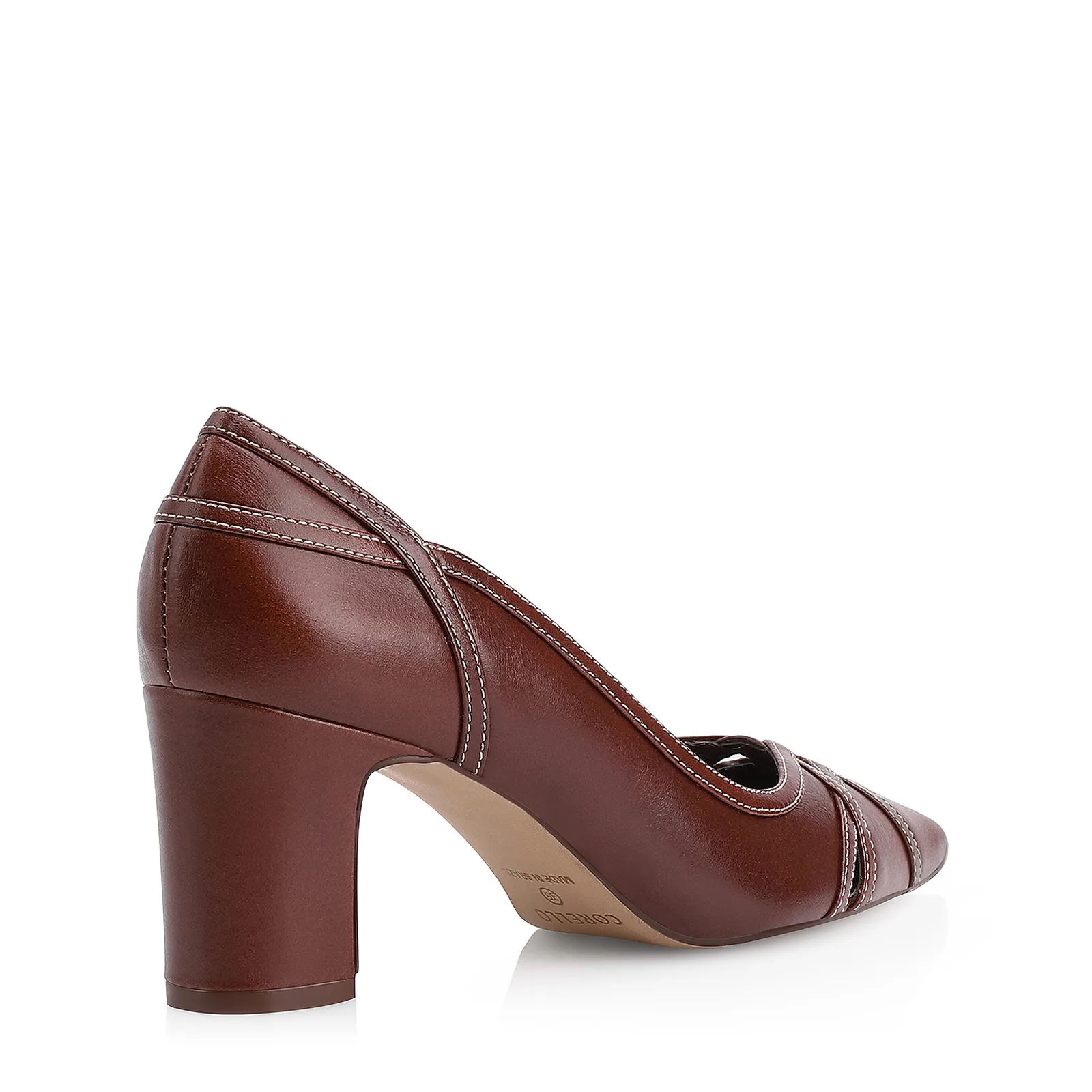 Scarpin Couro Marrom