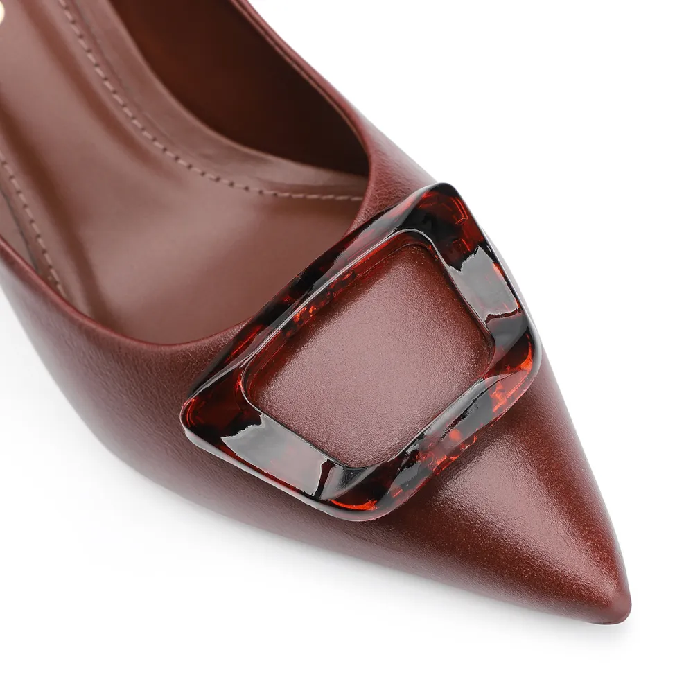 Scarpin Couro Marrom - imagem 6