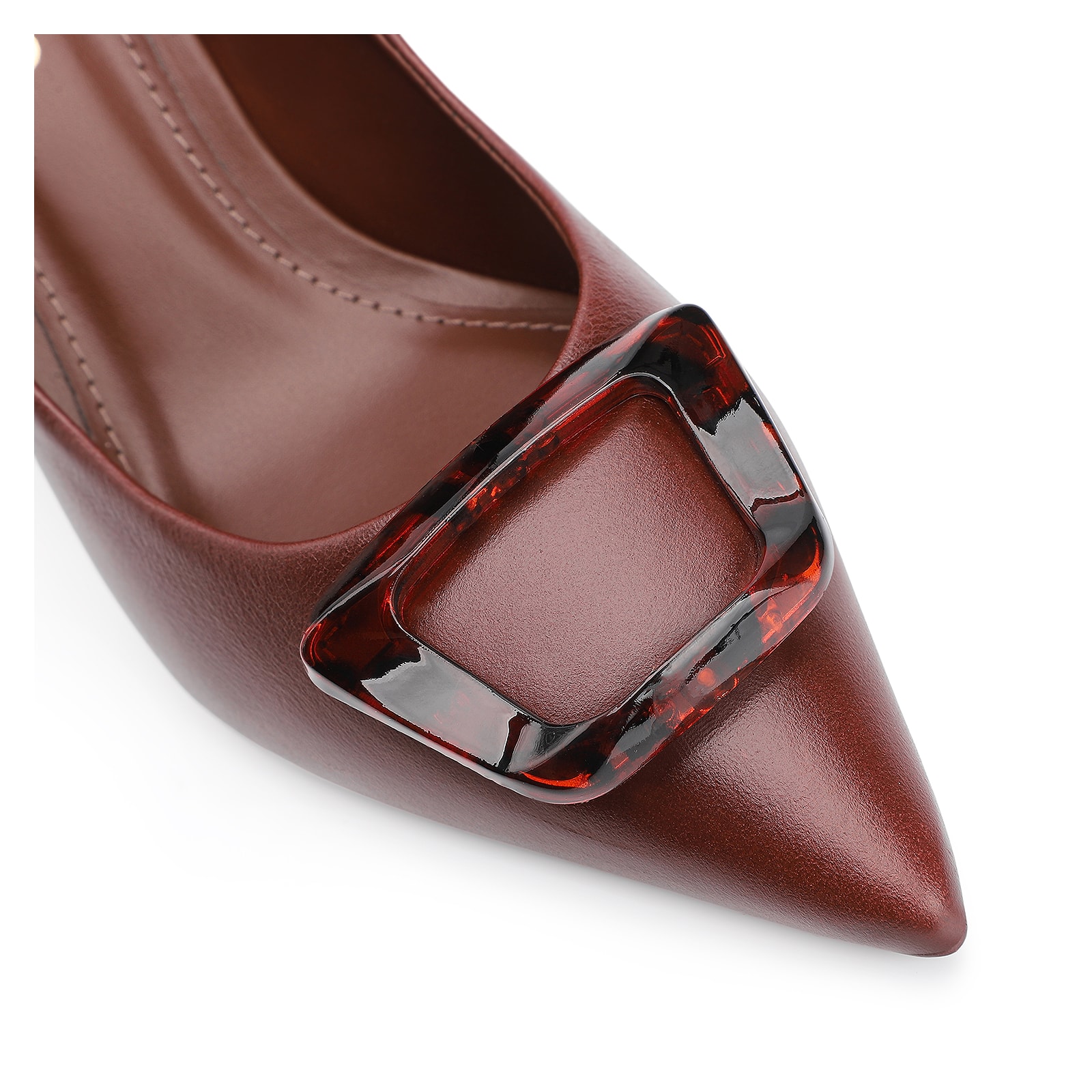 Scarpin Couro Marrom