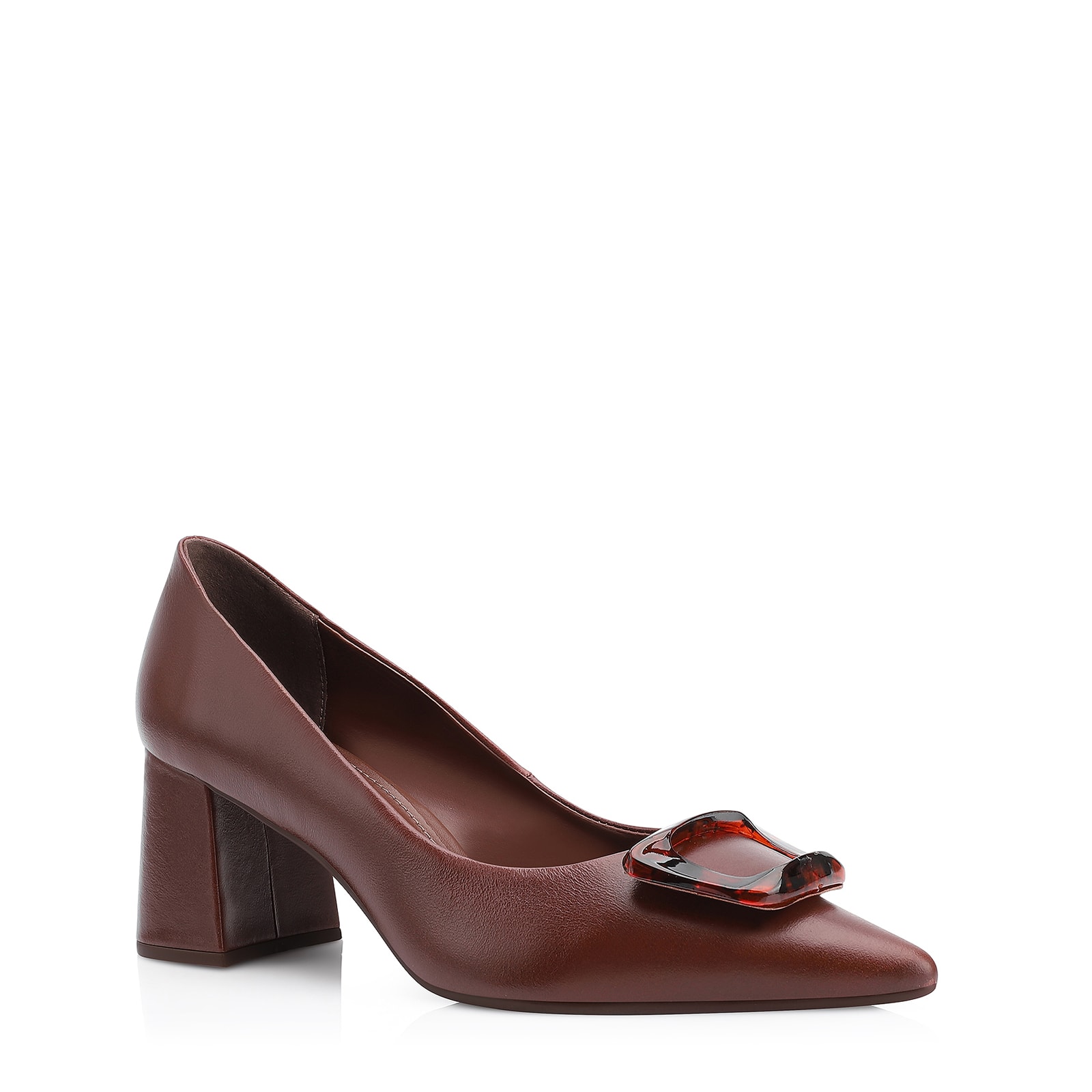 Scarpin Couro Marrom